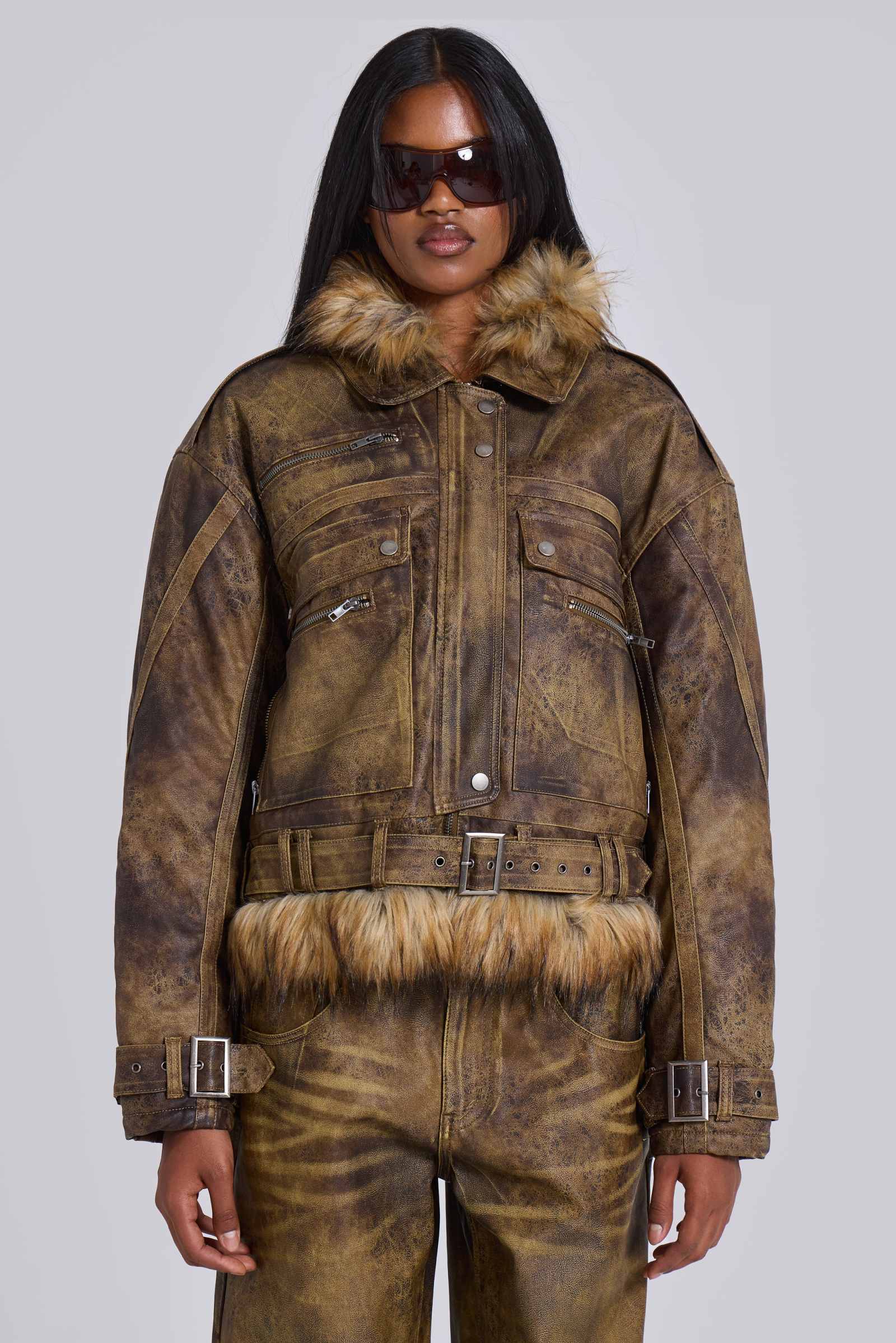 Wildleder Jacke Trapper Jacke Mit Fransen Akaso Fransenjacke