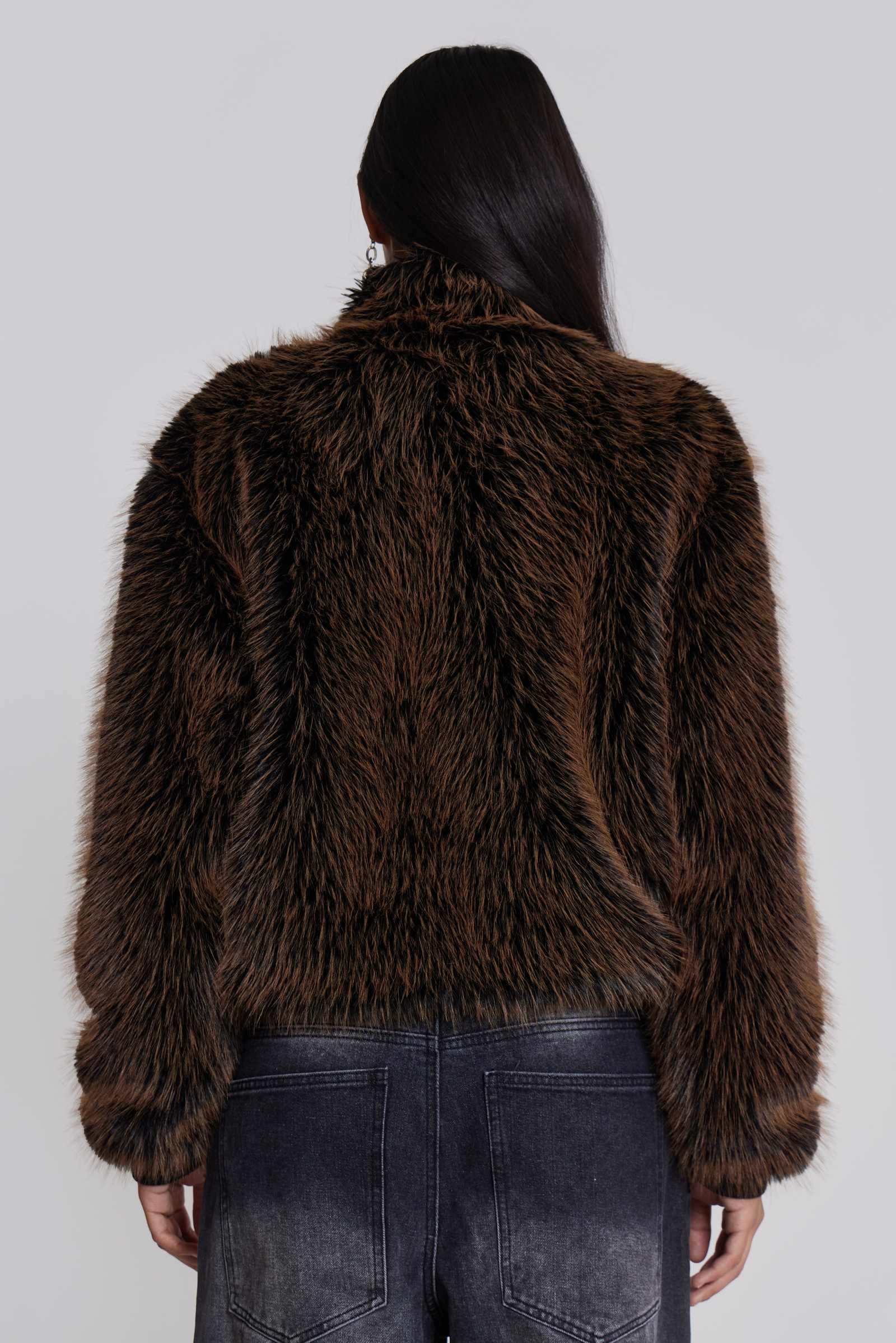 Brown Mendoza Faux Fur Jacket