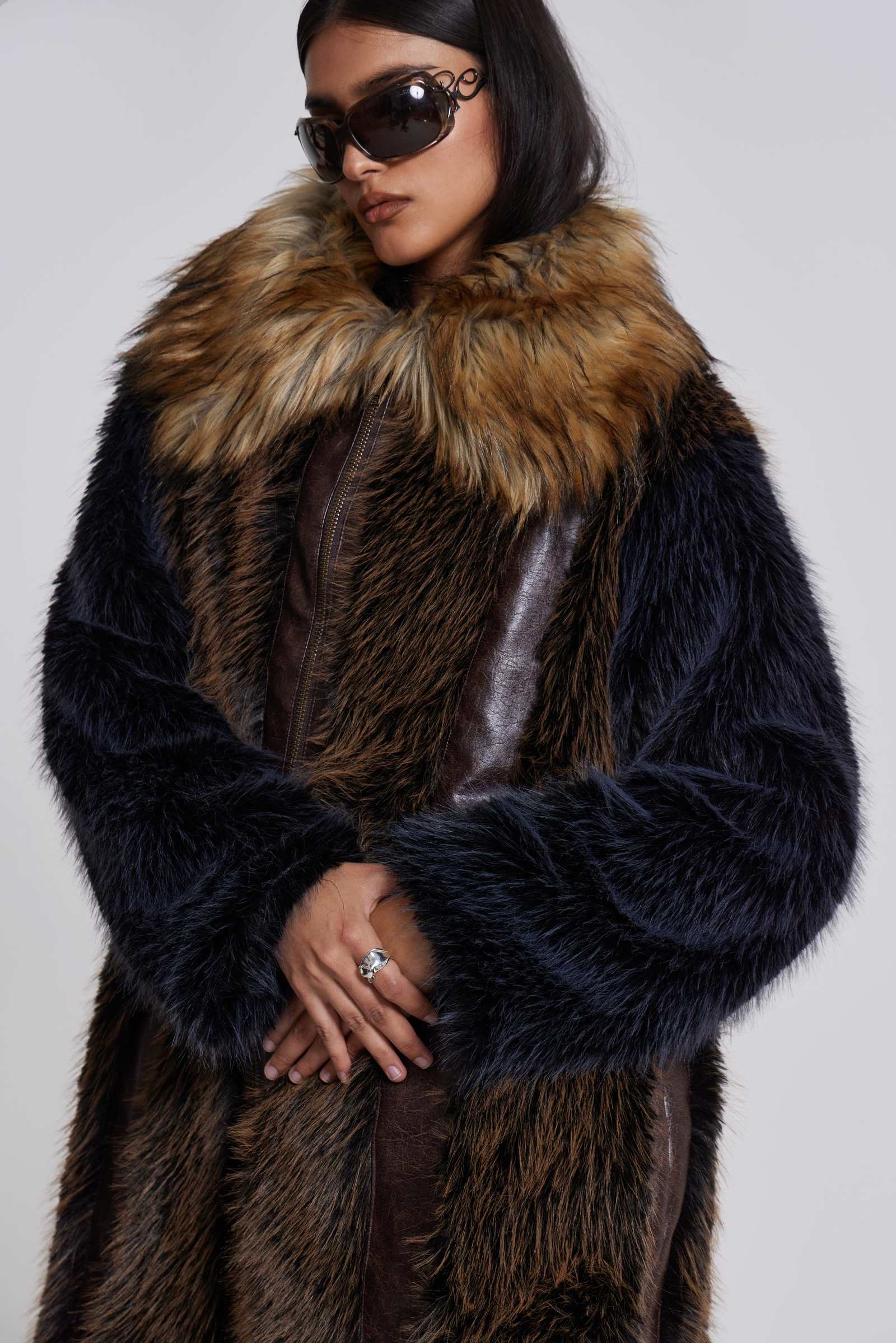 Shop Agyness Faux Fur Coat | Jaded London | Clothing