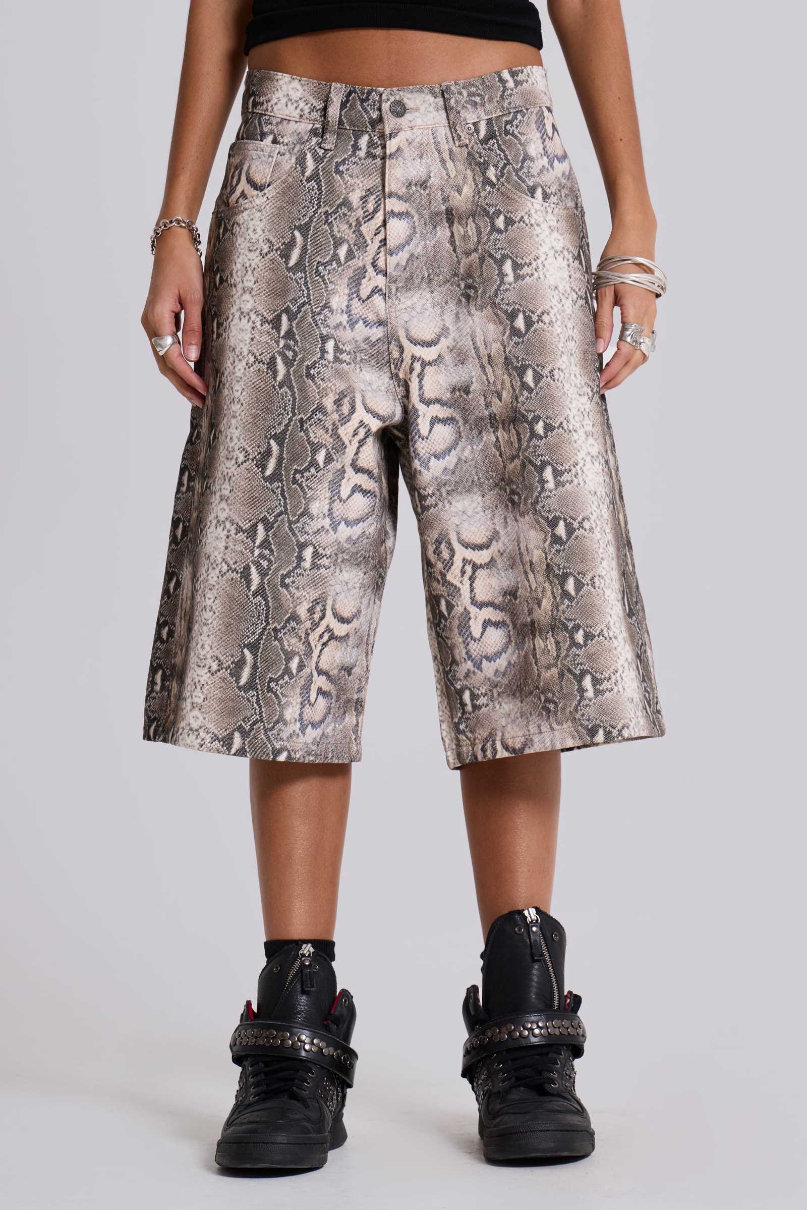 Boa Snake Print Colossus Jorts
