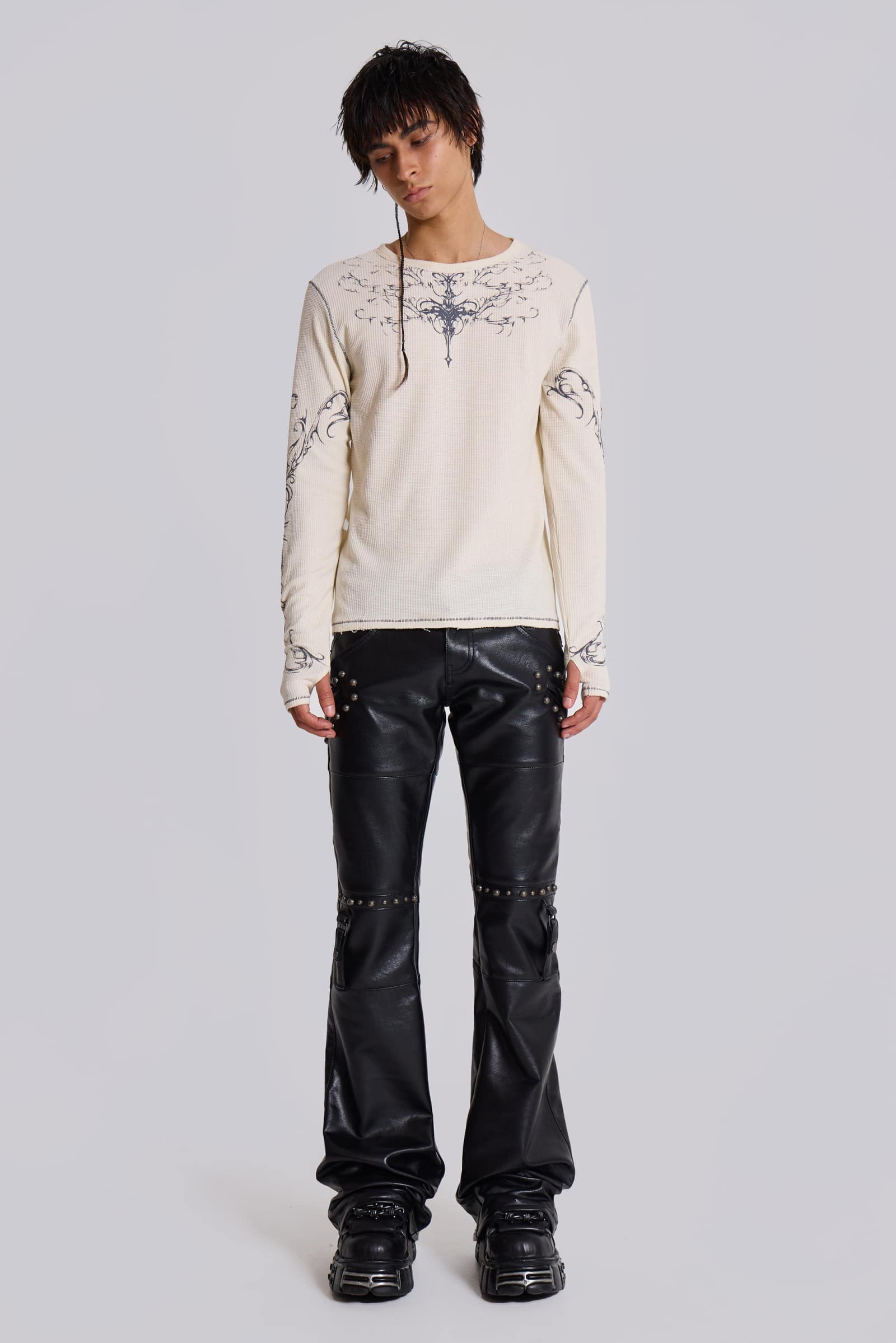 Carbon Studded Drift Bootcut Pants