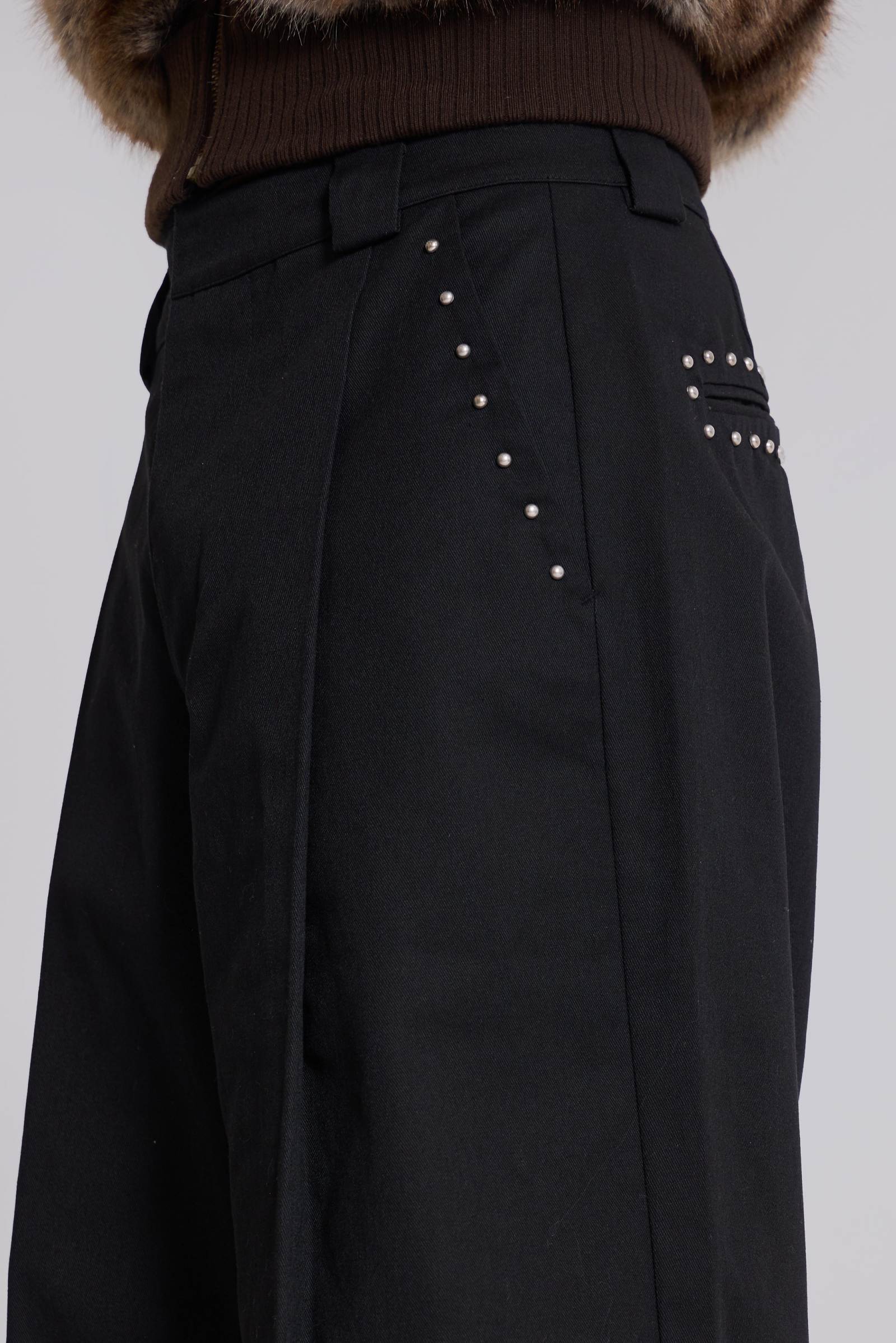 Studded Black Goliath Pants | Jaded London | Clothing