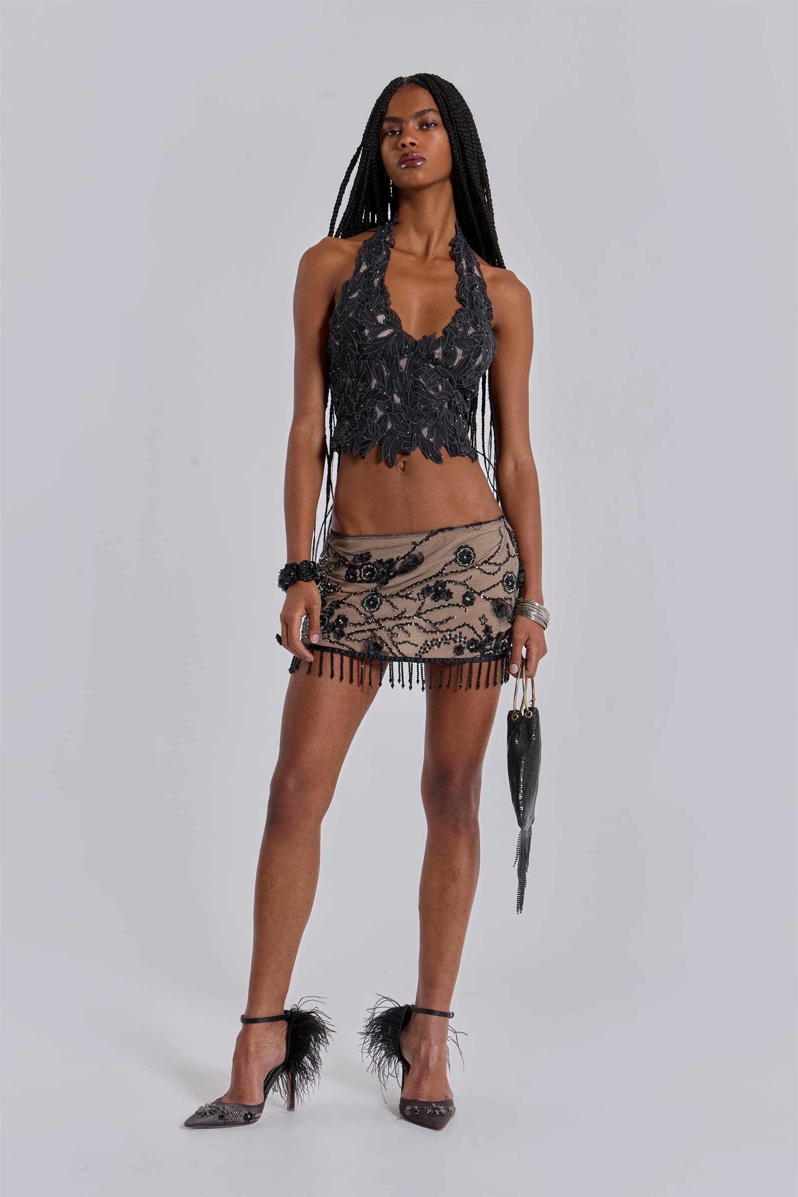 Ellora Embellished Mini Skirt