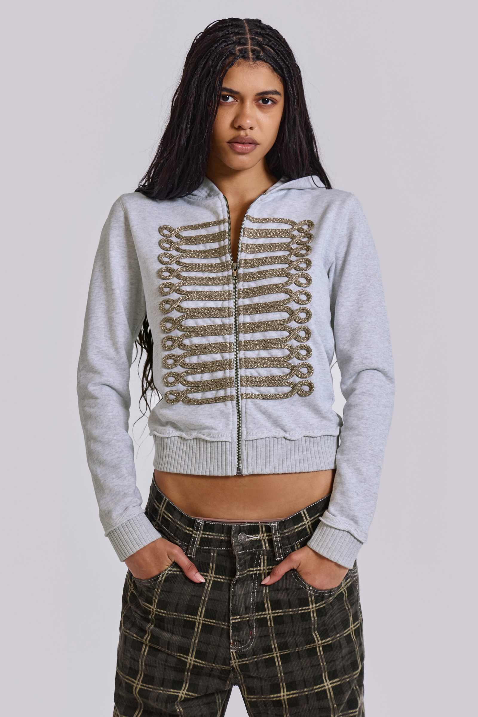 Grey Marl Military Monster Hoodie