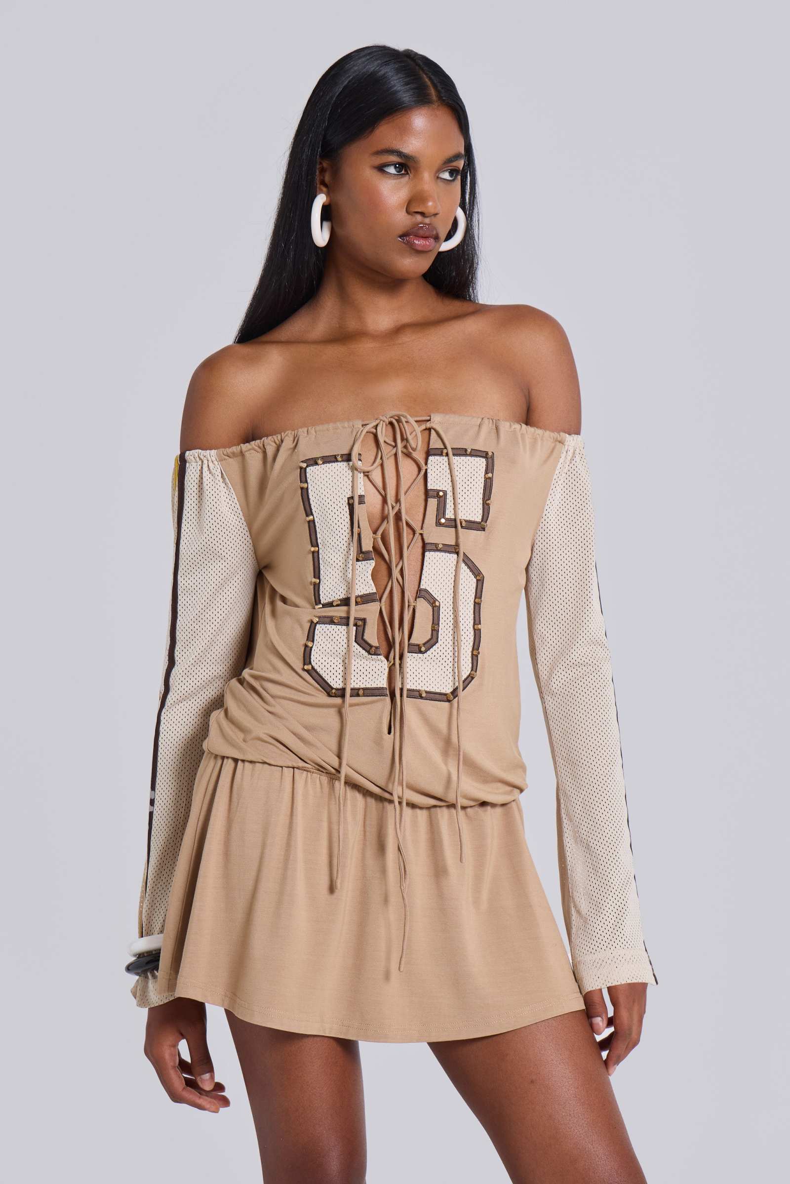 Maia Lace Up Mini Dress