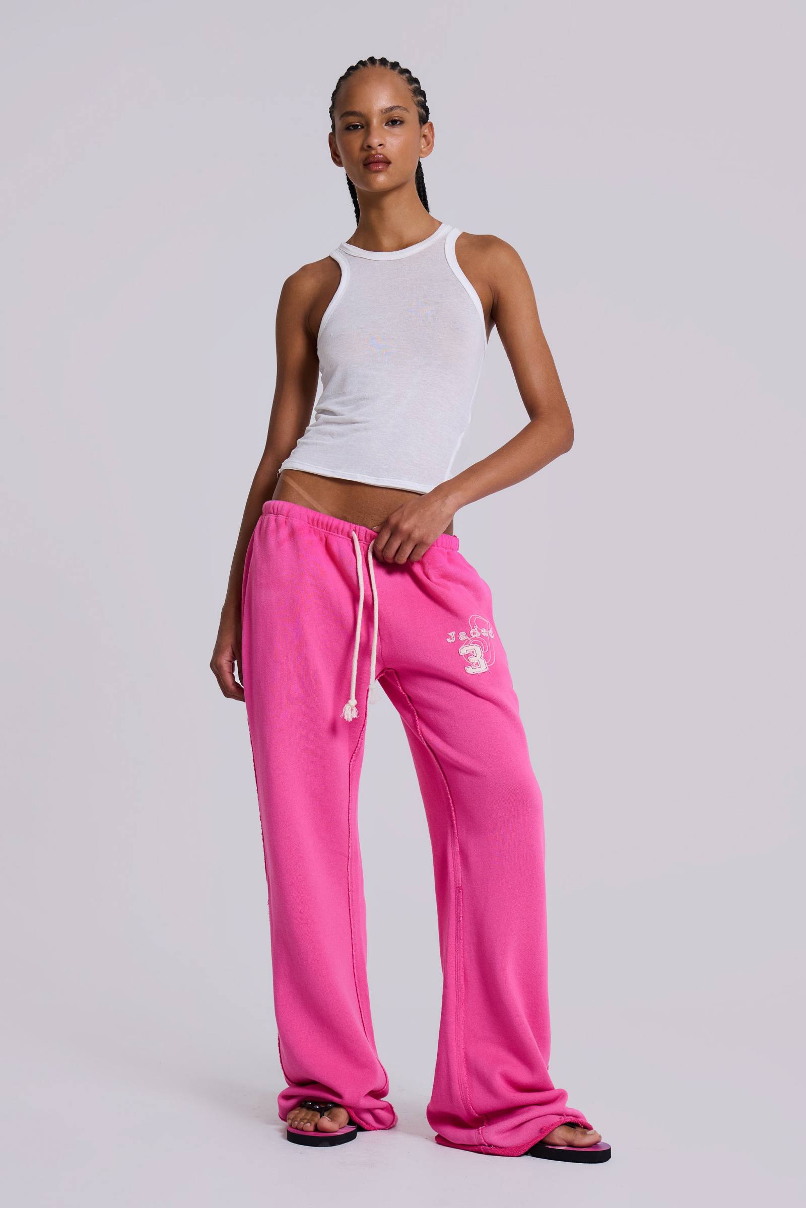 Cleo Slouchy Bootcut Jogger in Pink