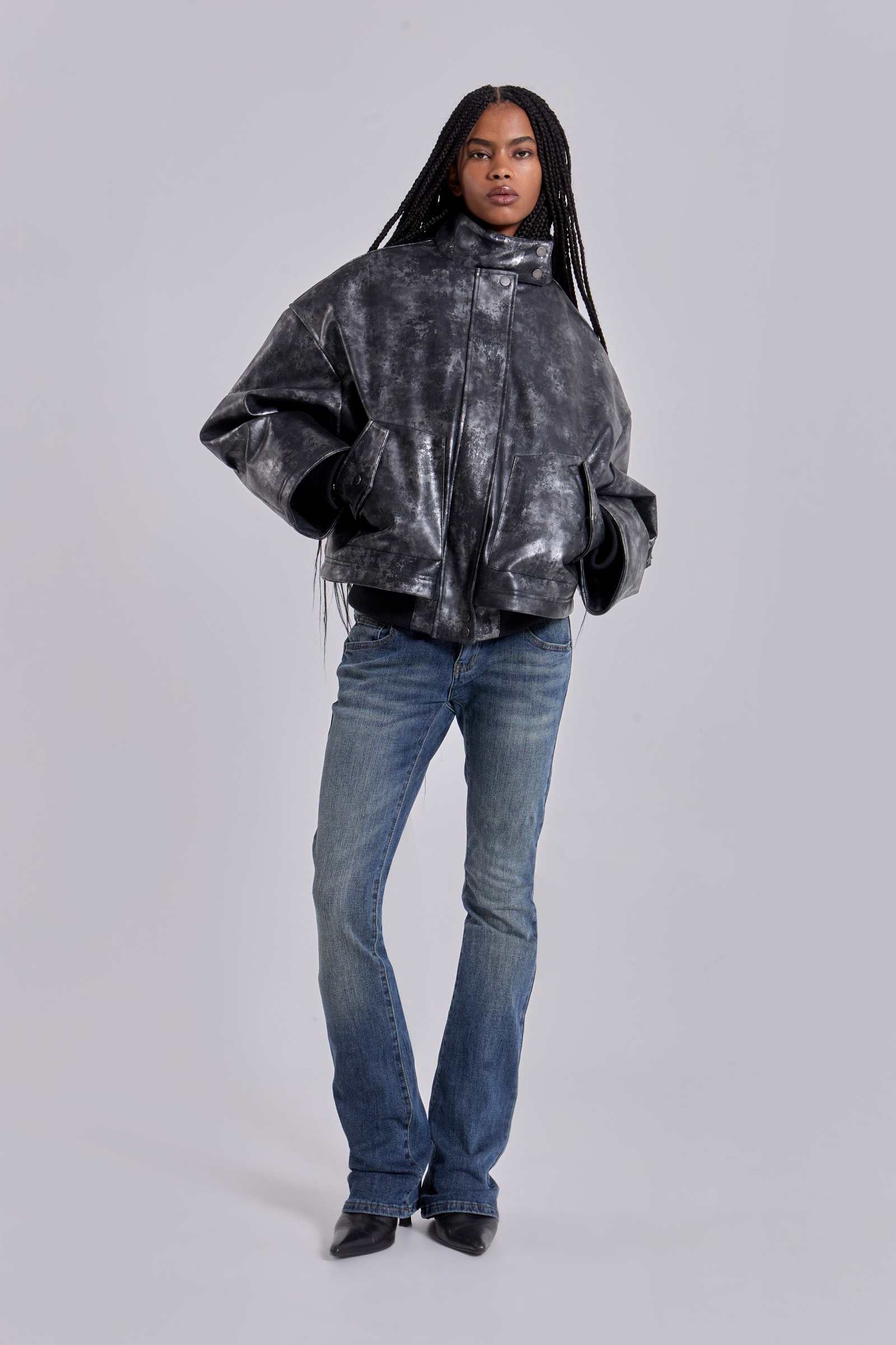 Mistra PU Leather Bomber Jacket