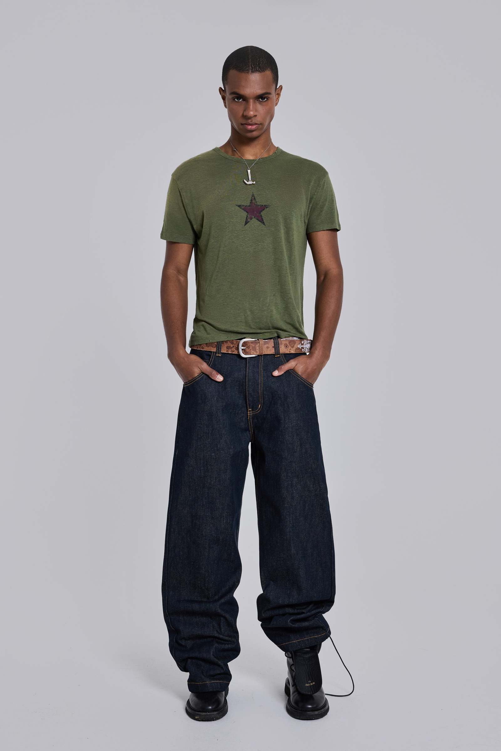 Green Star Sun Faded T-Shirt