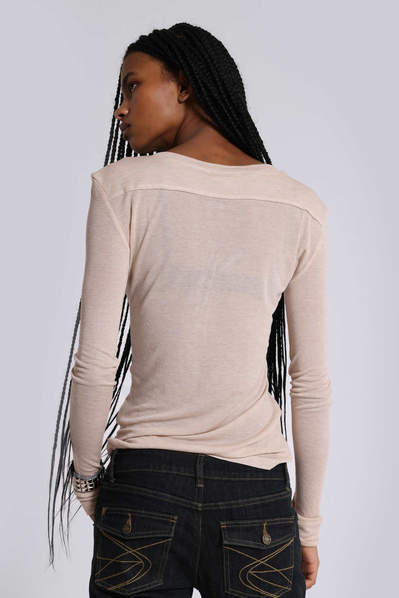 Oatmeal Haze Henley Top