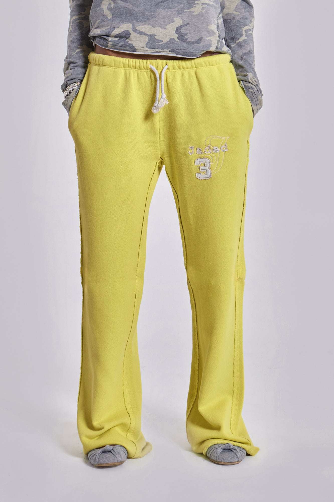 Cleo Slouchy Bootcut Jogger in Neon