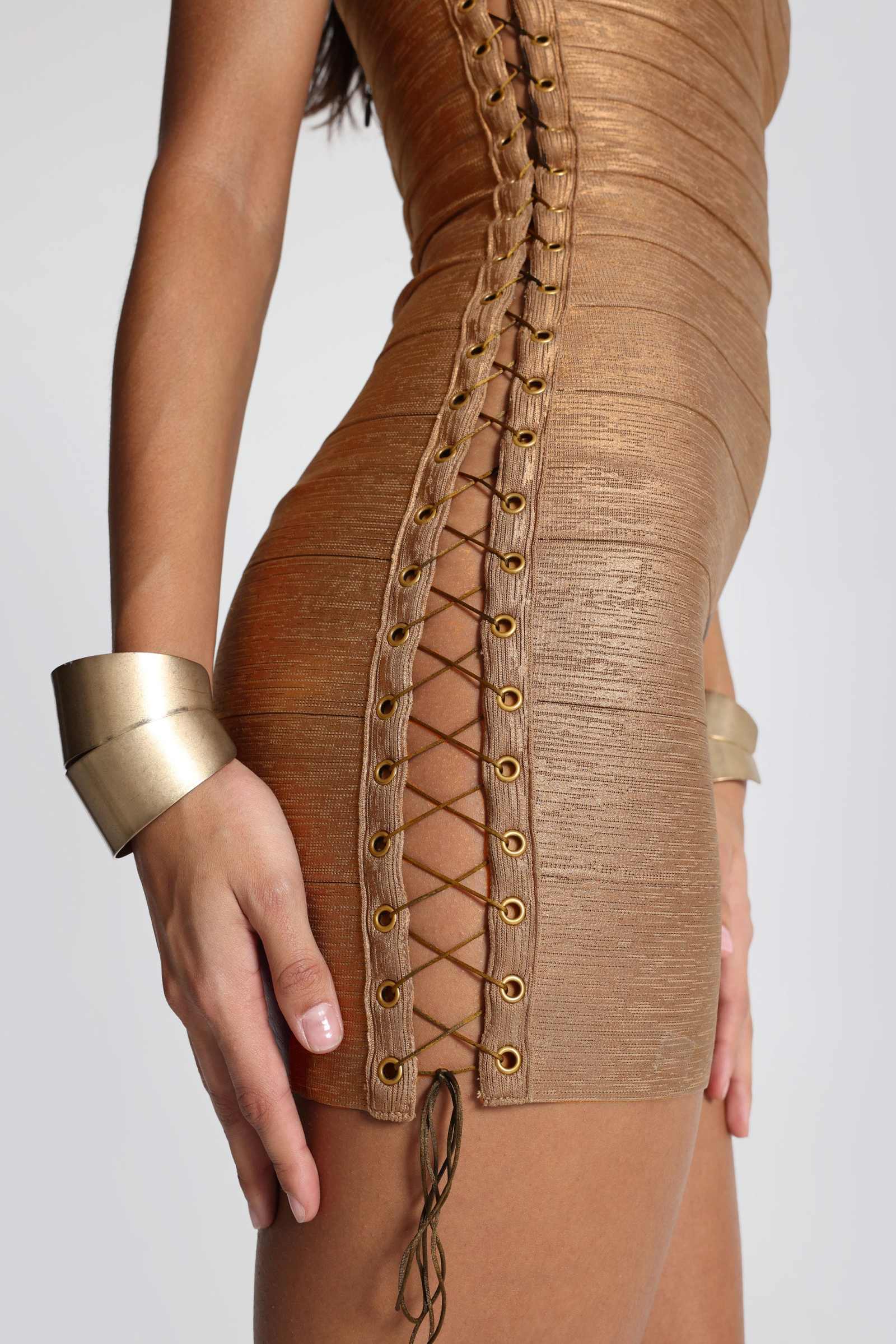 Idol Metallic Bandage Mini Dress in Bronze | Jaded London | Clothing Idol Metallic Bandage Mini Dress in Bronze | Jaded London | Clothing