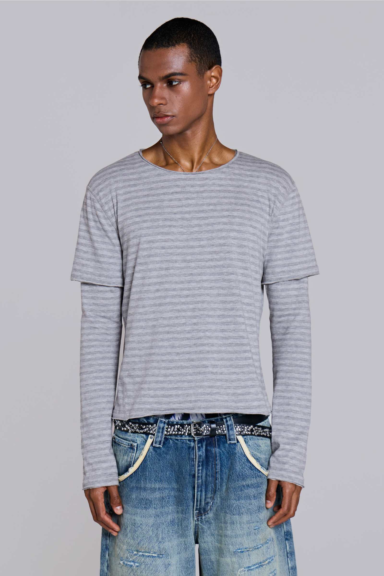 Line Double Layer Long Sleeve Top