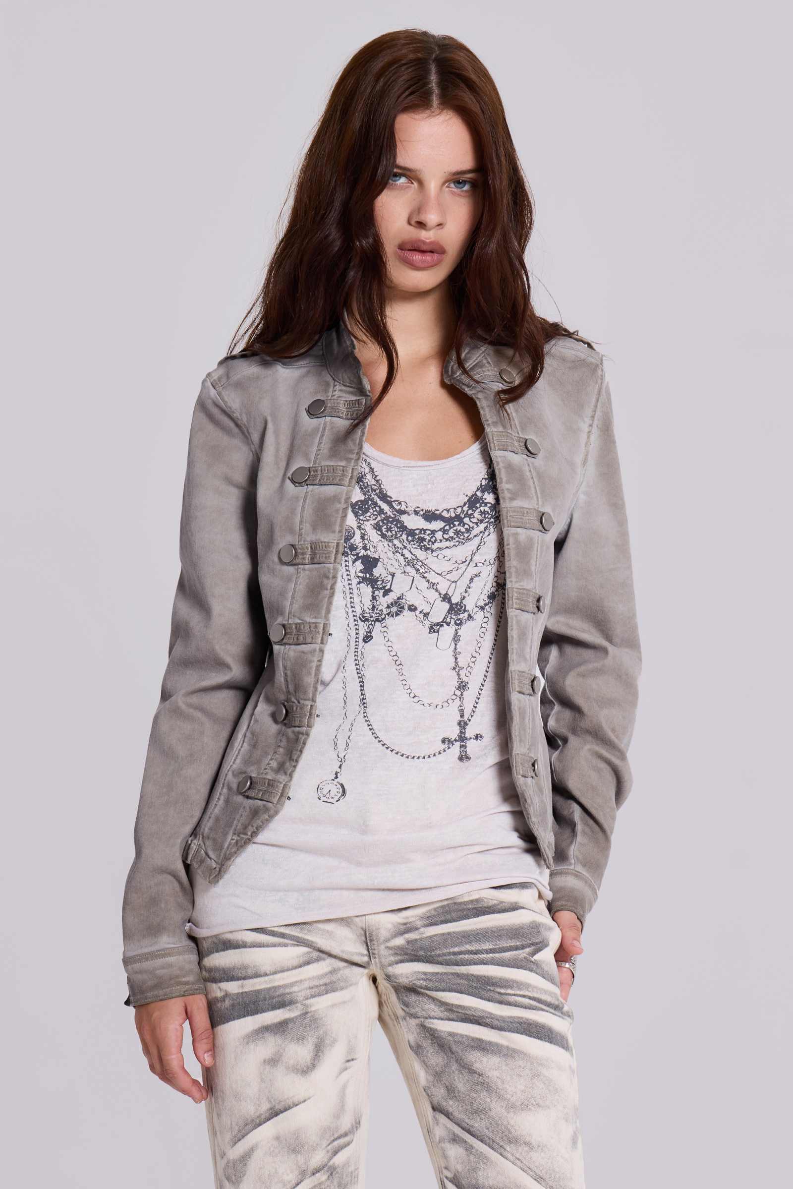 Rebel Military Jacket in Clay