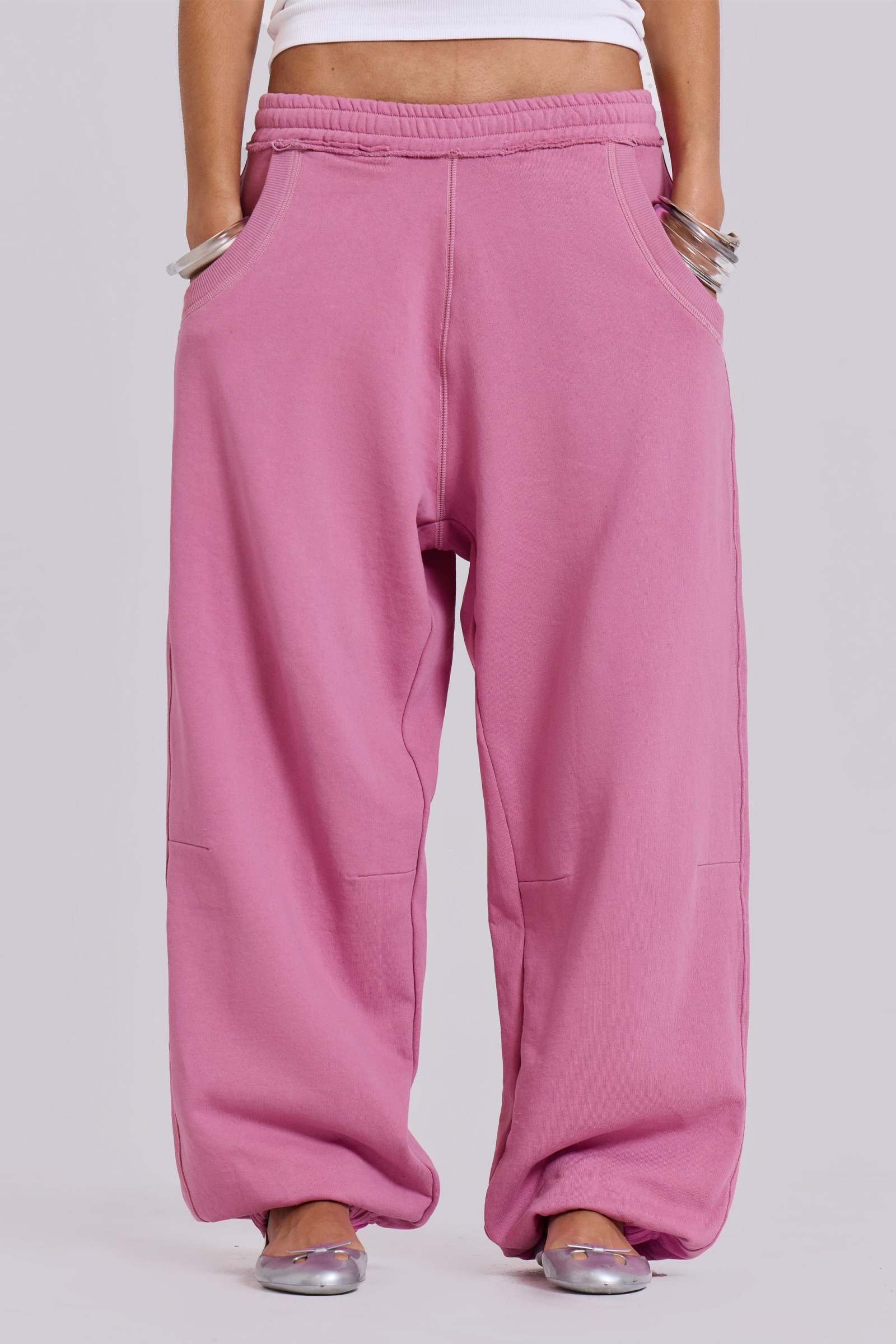 Pink Baggy Cuffed Monster Joggers