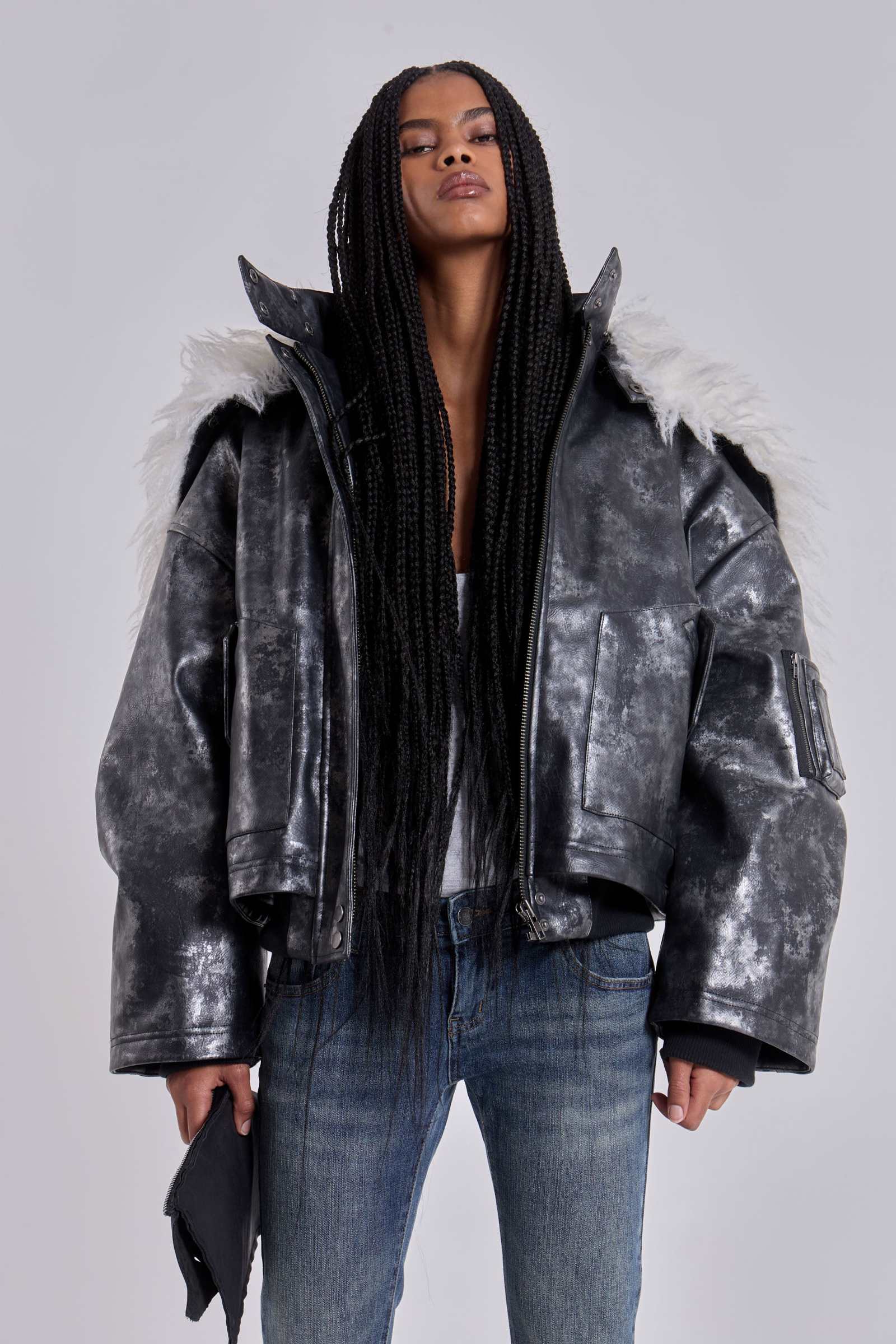 Mistra PU Leather Bomber Jacket