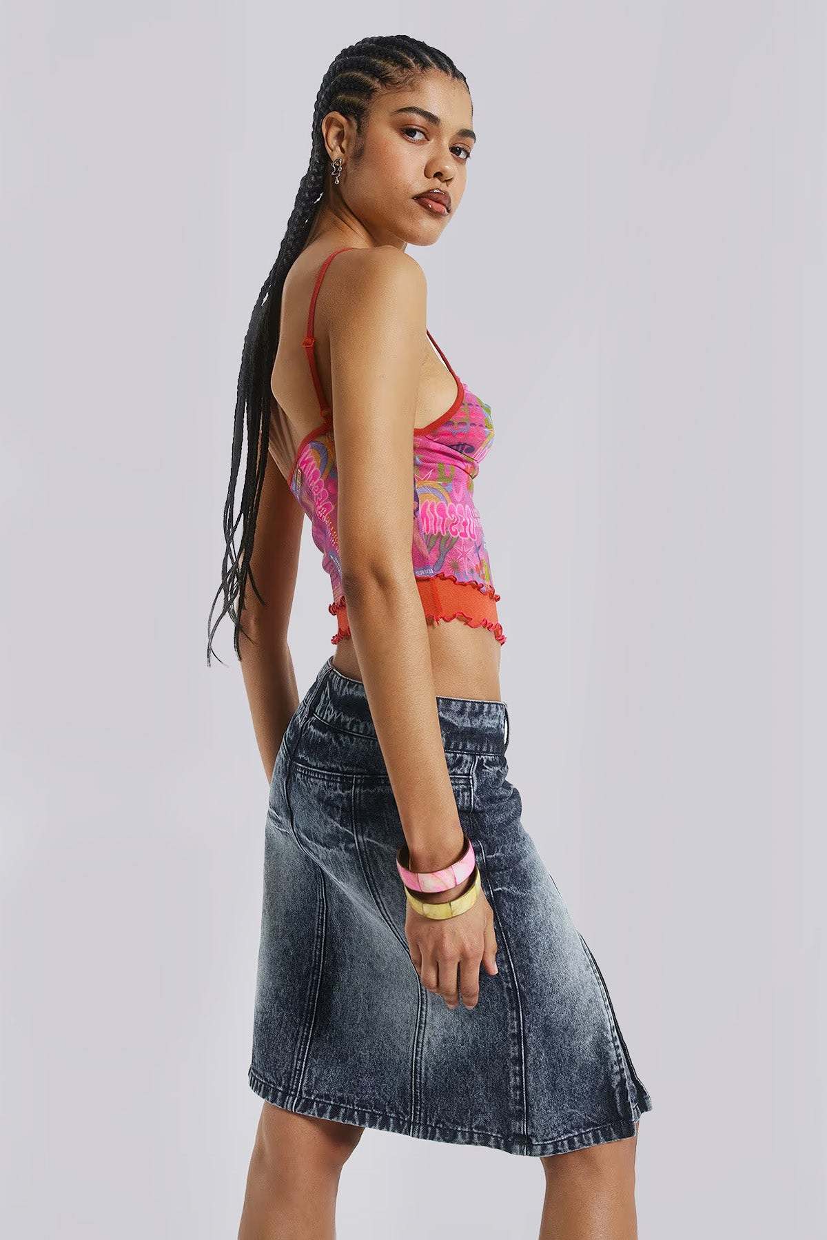 The Hills Denim Midi Skirt