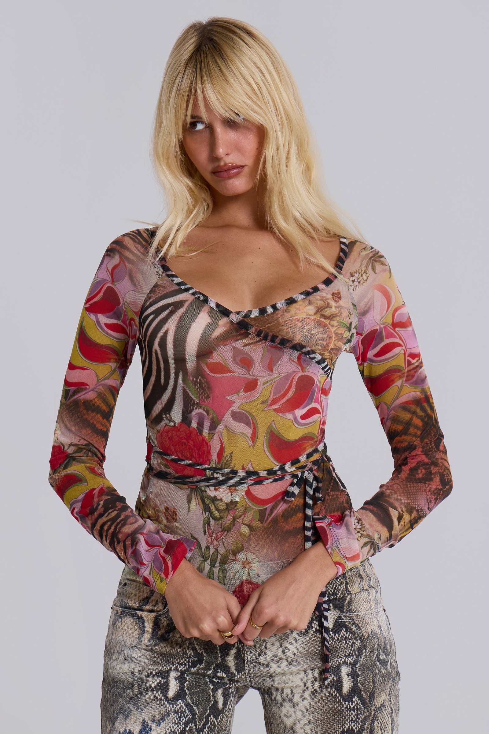 Ascari Vintage Mesh Wrap Top