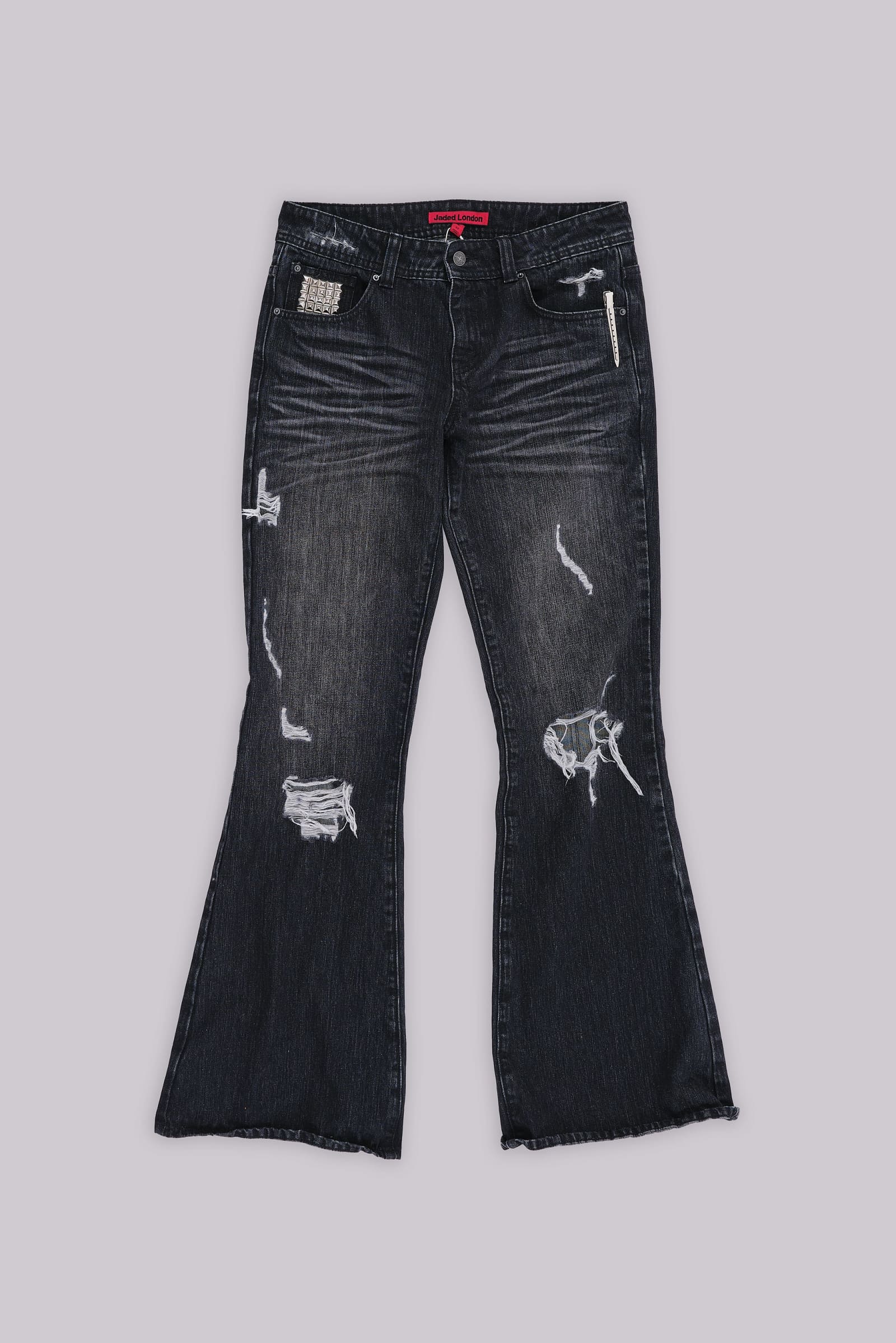 Black Cross Stud Drift Jeans | Jaded London | Clothing