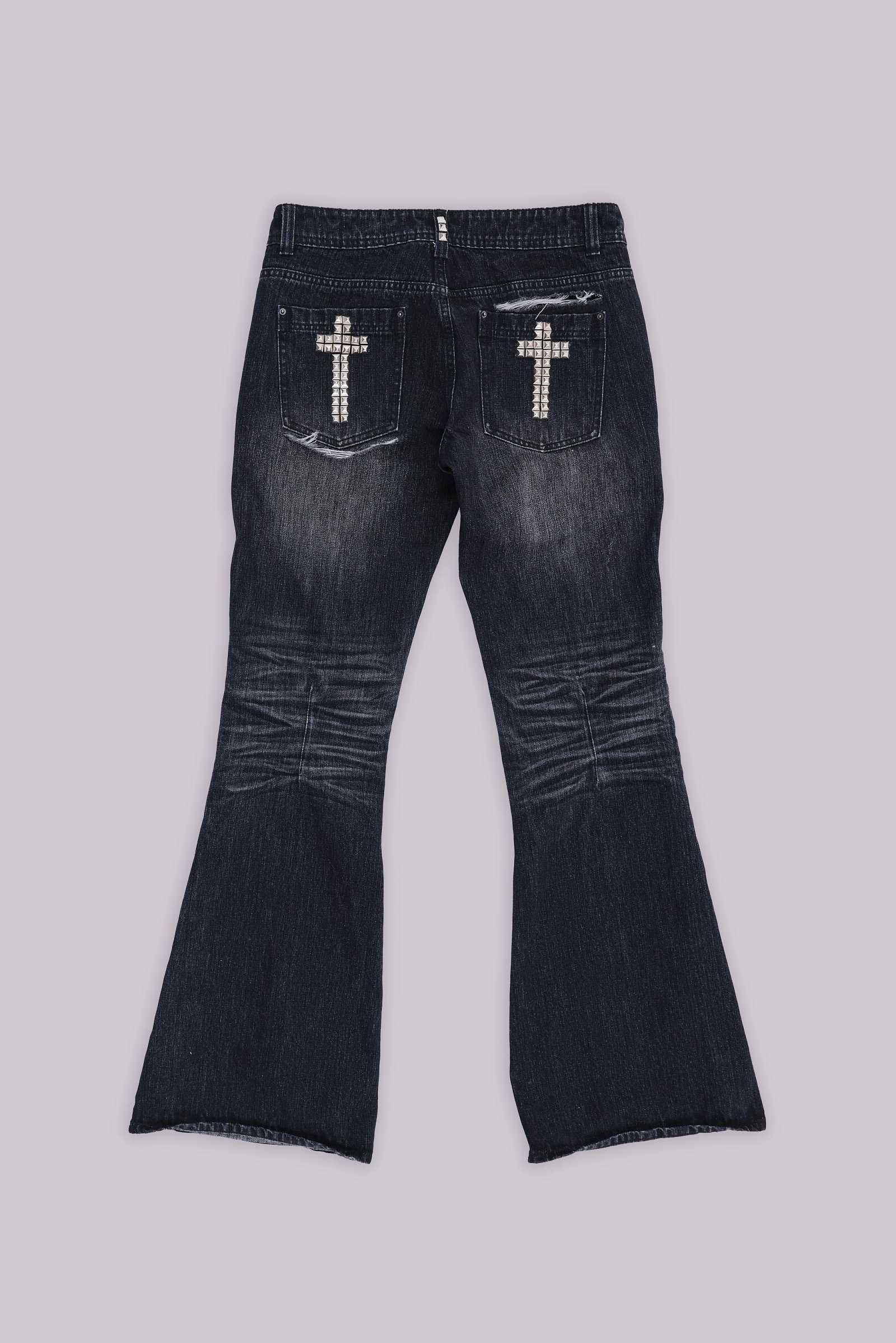 【JADED LONDON】送料関税込み Black Cross Stud Drift ジーンズ Carbon Studded Drift Pants | Jaded London | Clothing