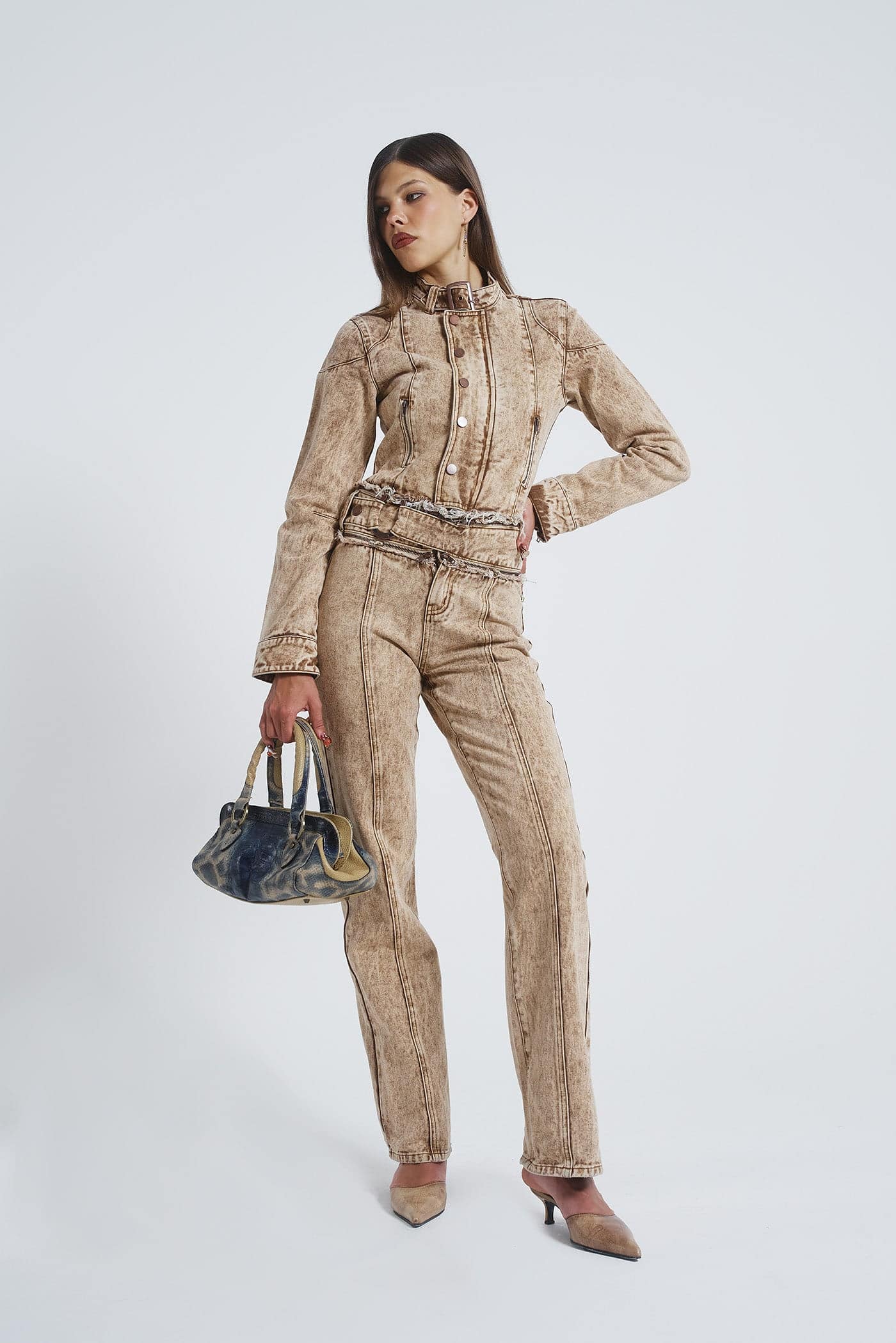 魅力的な Shop Not My First Rodeo 6 in 1 Multi-wear Denim Jumpsuit ワンピース