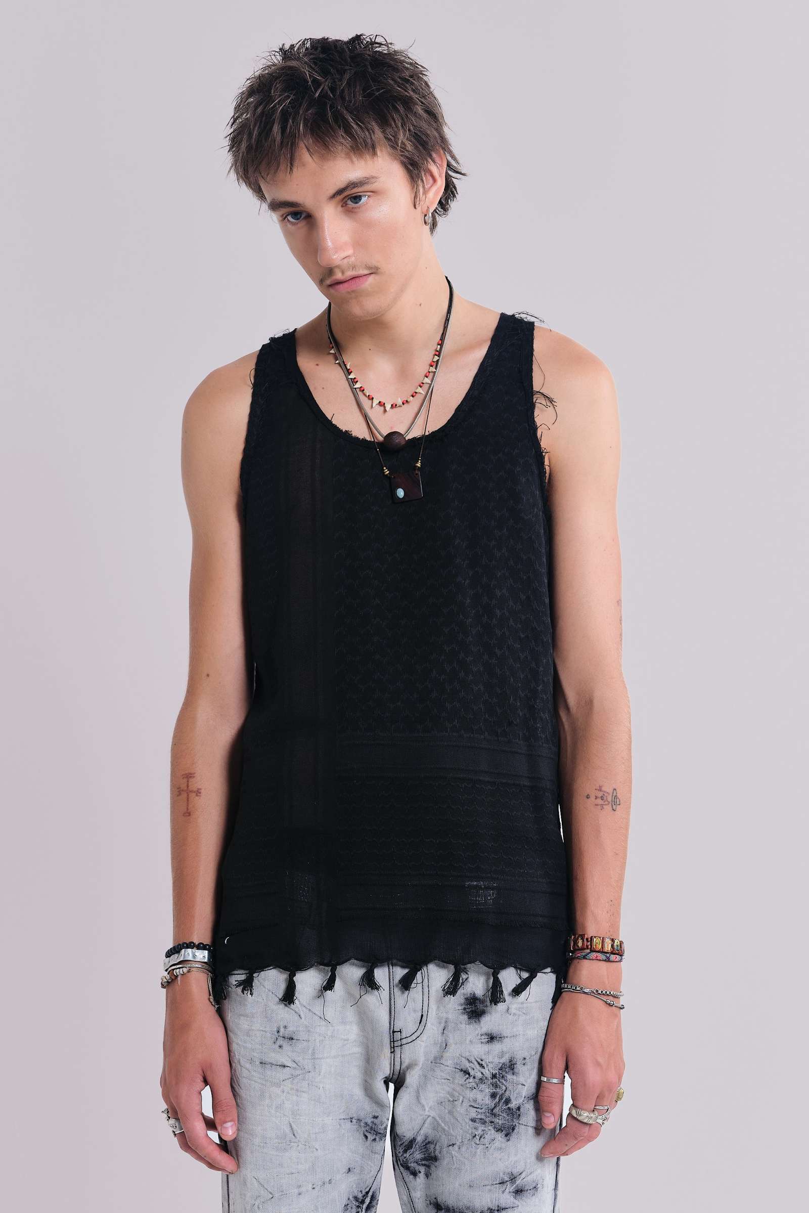 Jaded London vest ベスト　ファー seyto（セイト）の「Jacquard cut fake fur vest / ジャガード