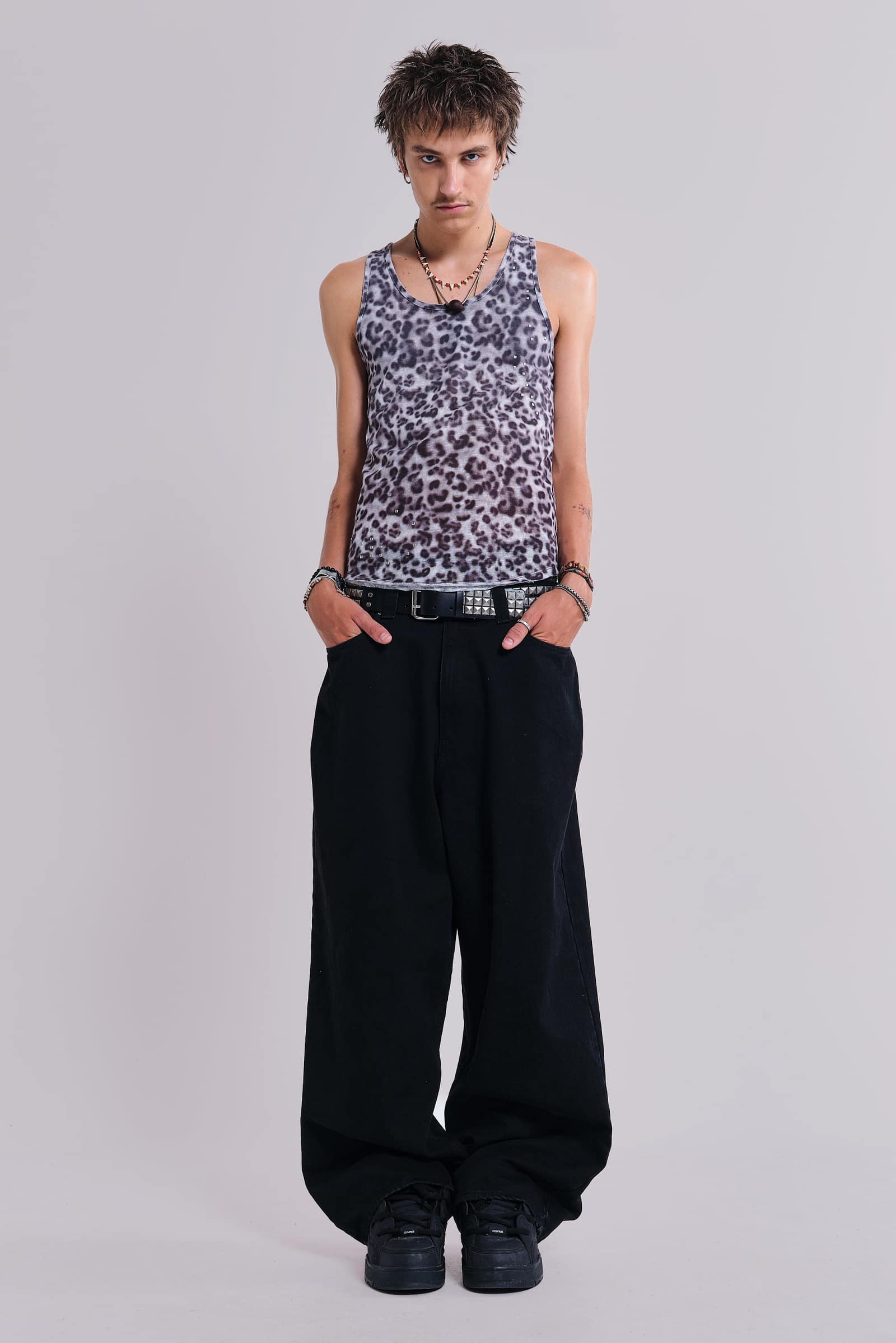 【JADED LONDON】送料関税込み Airbrush Leopard タンクトップ JADED LONDON(ジェイデッドロンドン) タンクトップ(メンズ