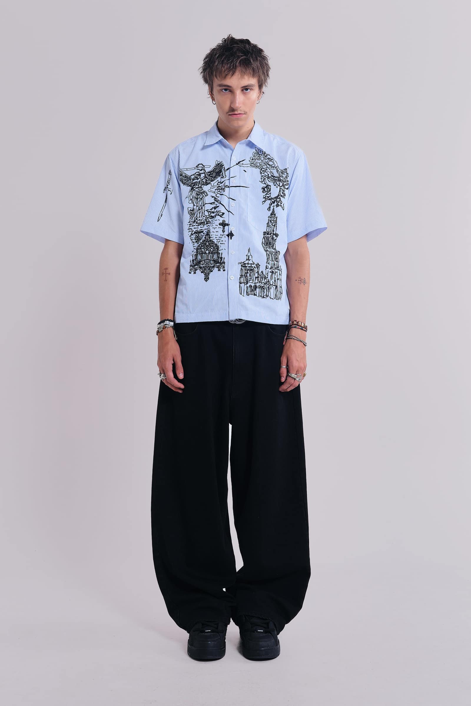 Sketch Pinstripe Shirt | Jaded London | Clothing