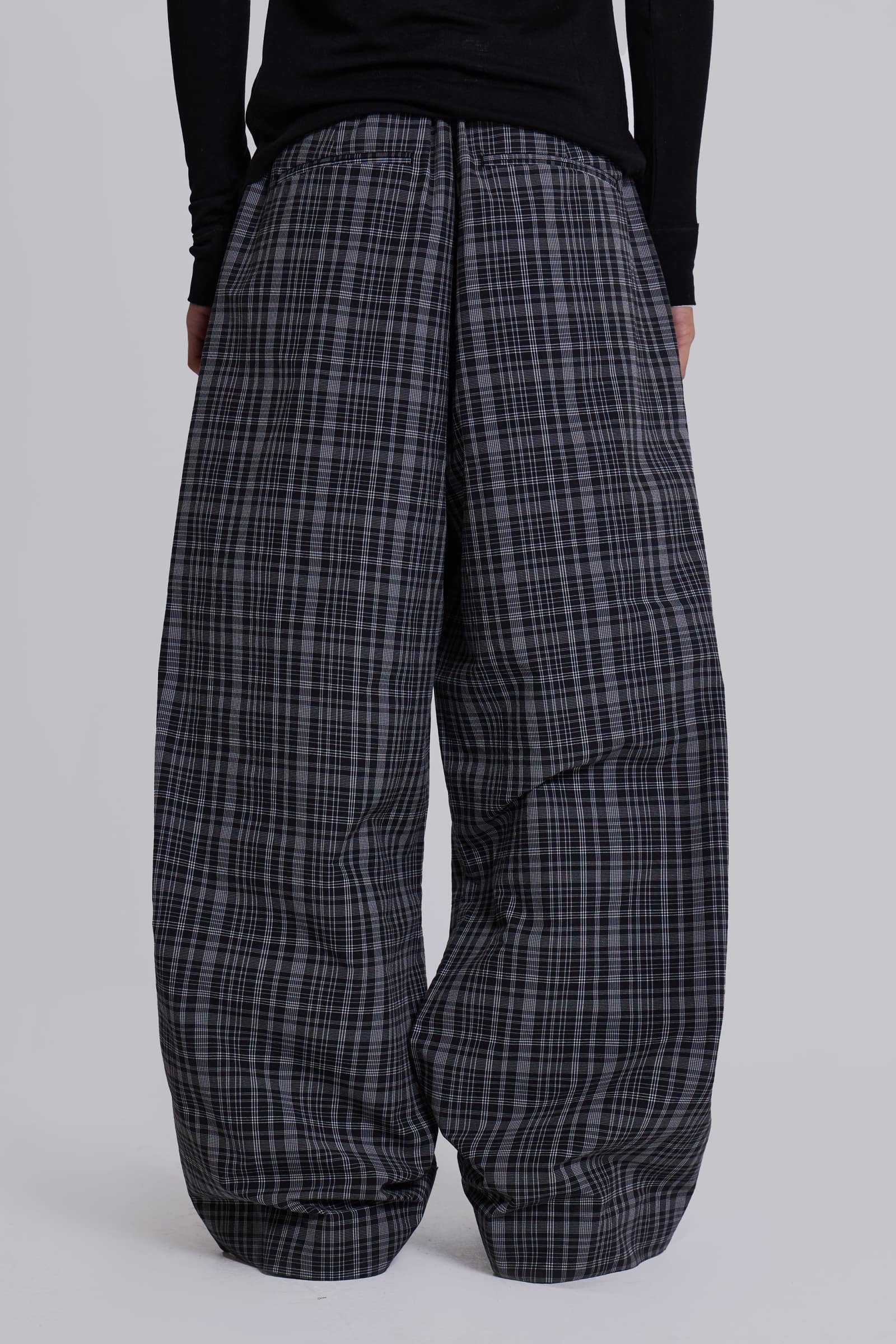Black Check Goliath Suit Trousers