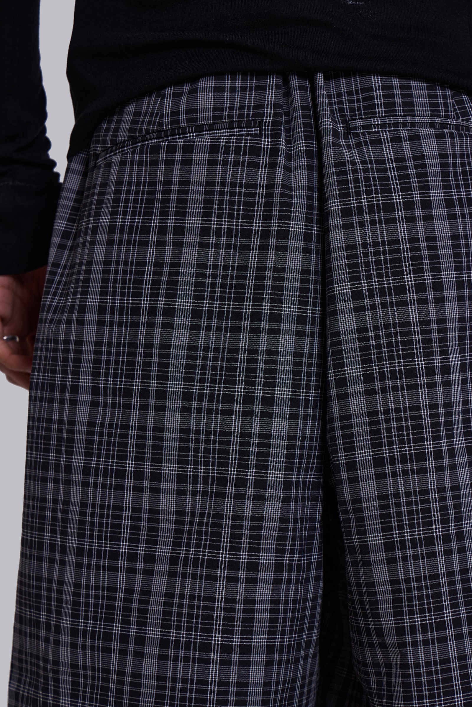 Black Check Goliath Suit Trousers