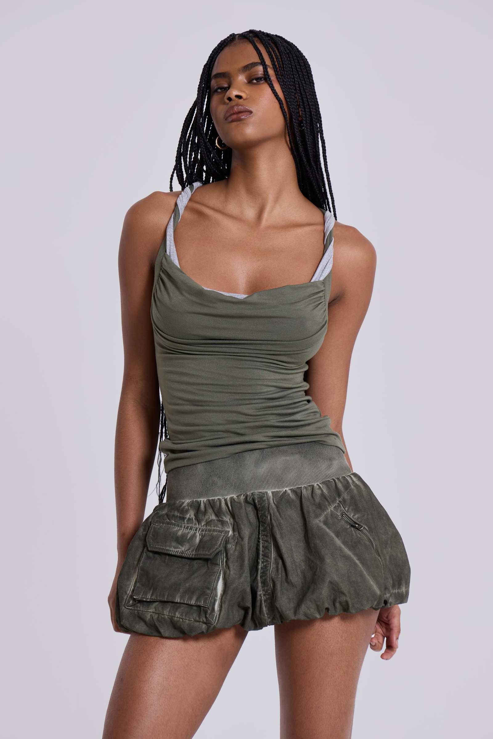 Ozu Cargo Puffball Mini Skirt