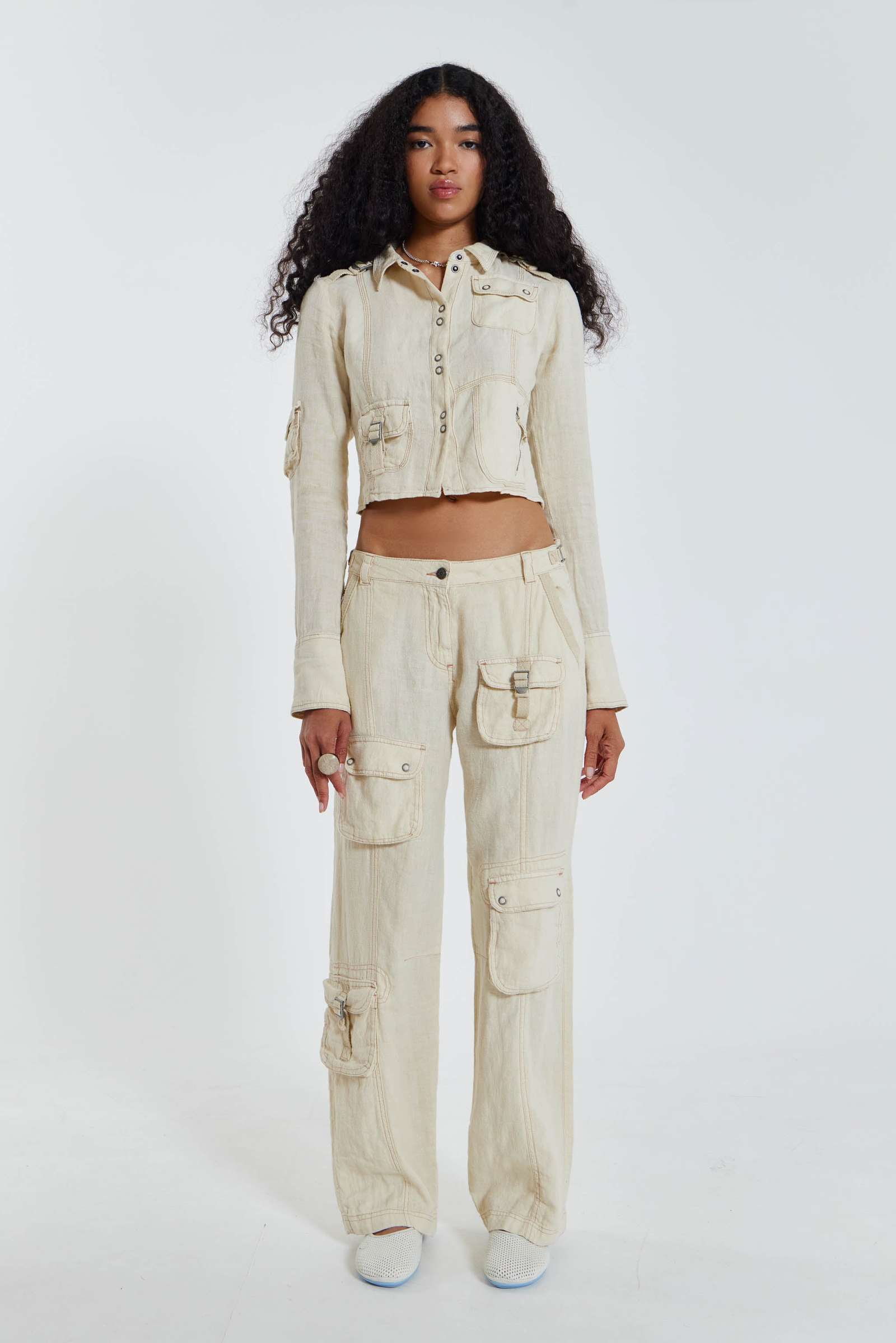 Santal Linen Cargo Trousers