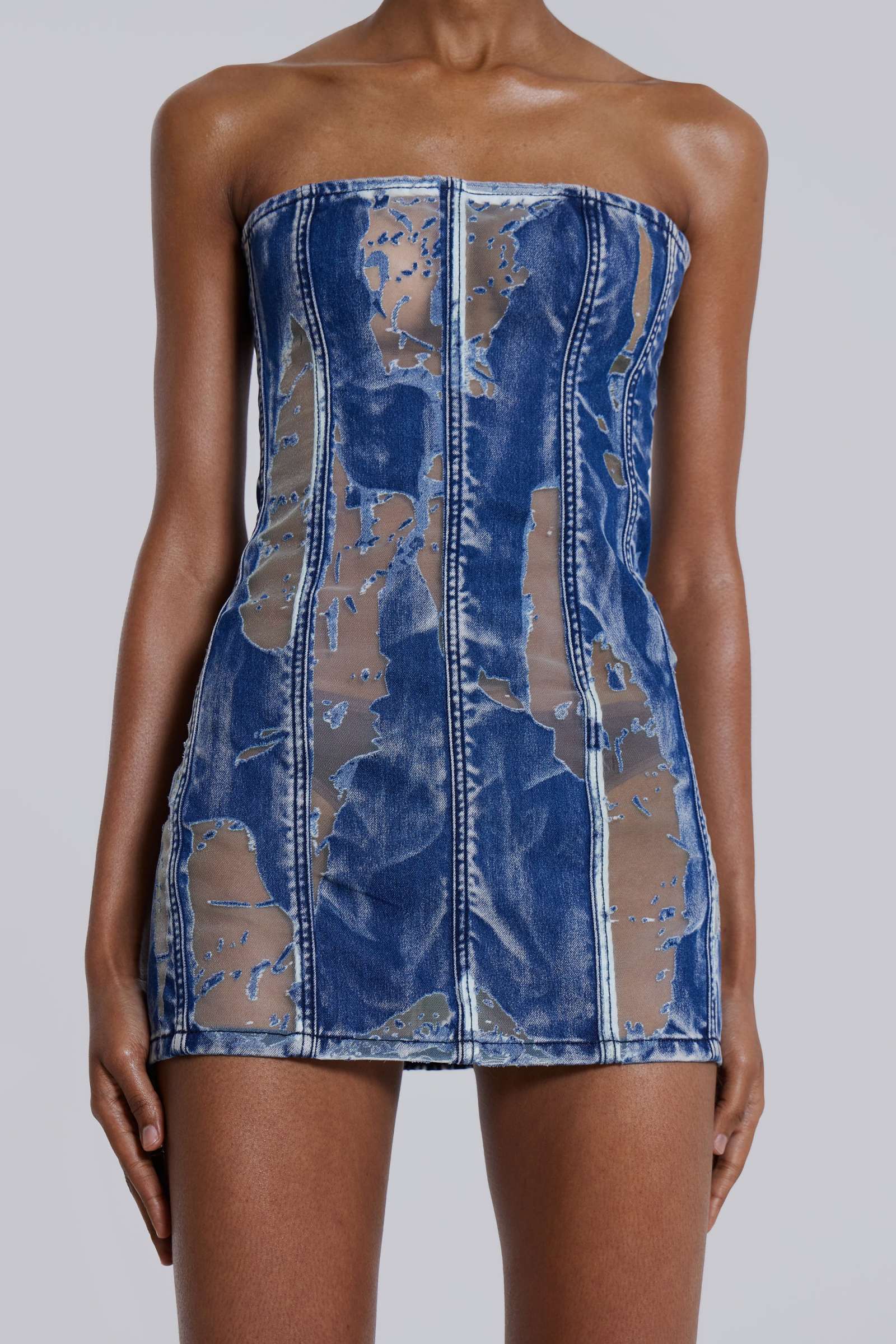 Zion Denim Corset Mini Dress