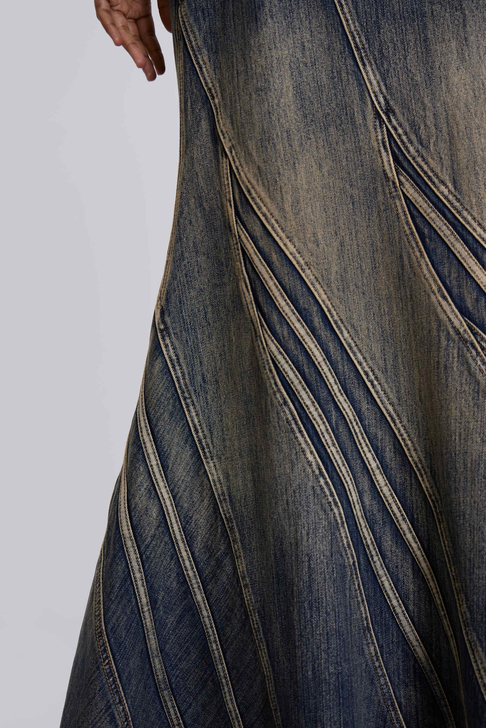 Celadon Denim Maxi Skirt