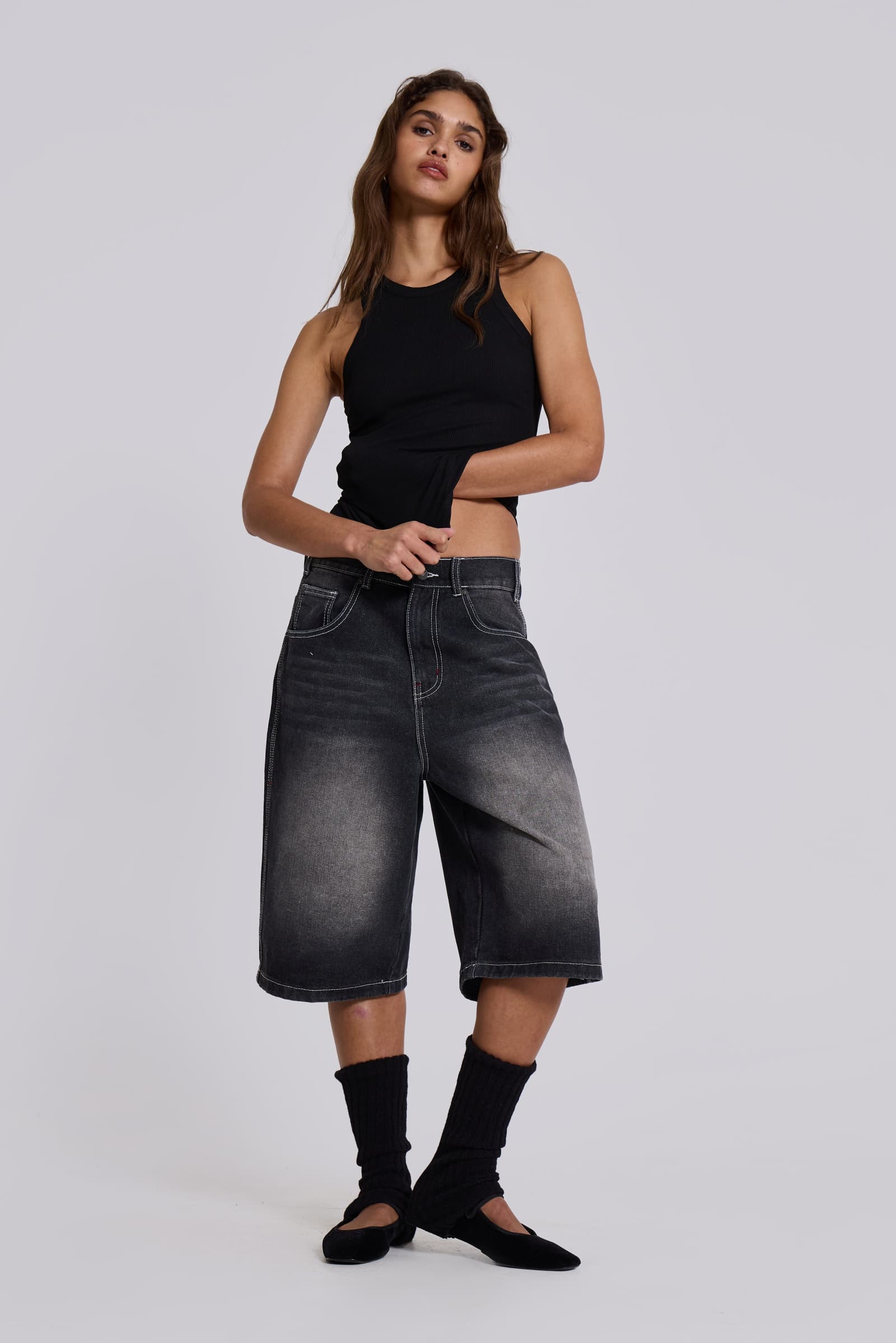 Washed Black Jumbo Jorts