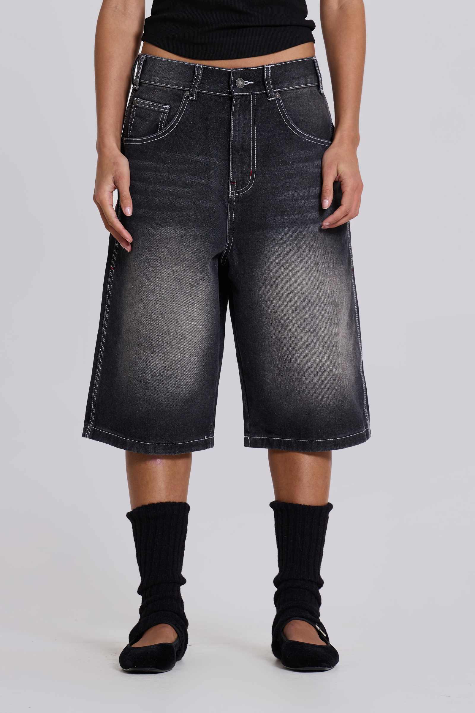 Washed Black Jumbo Jorts