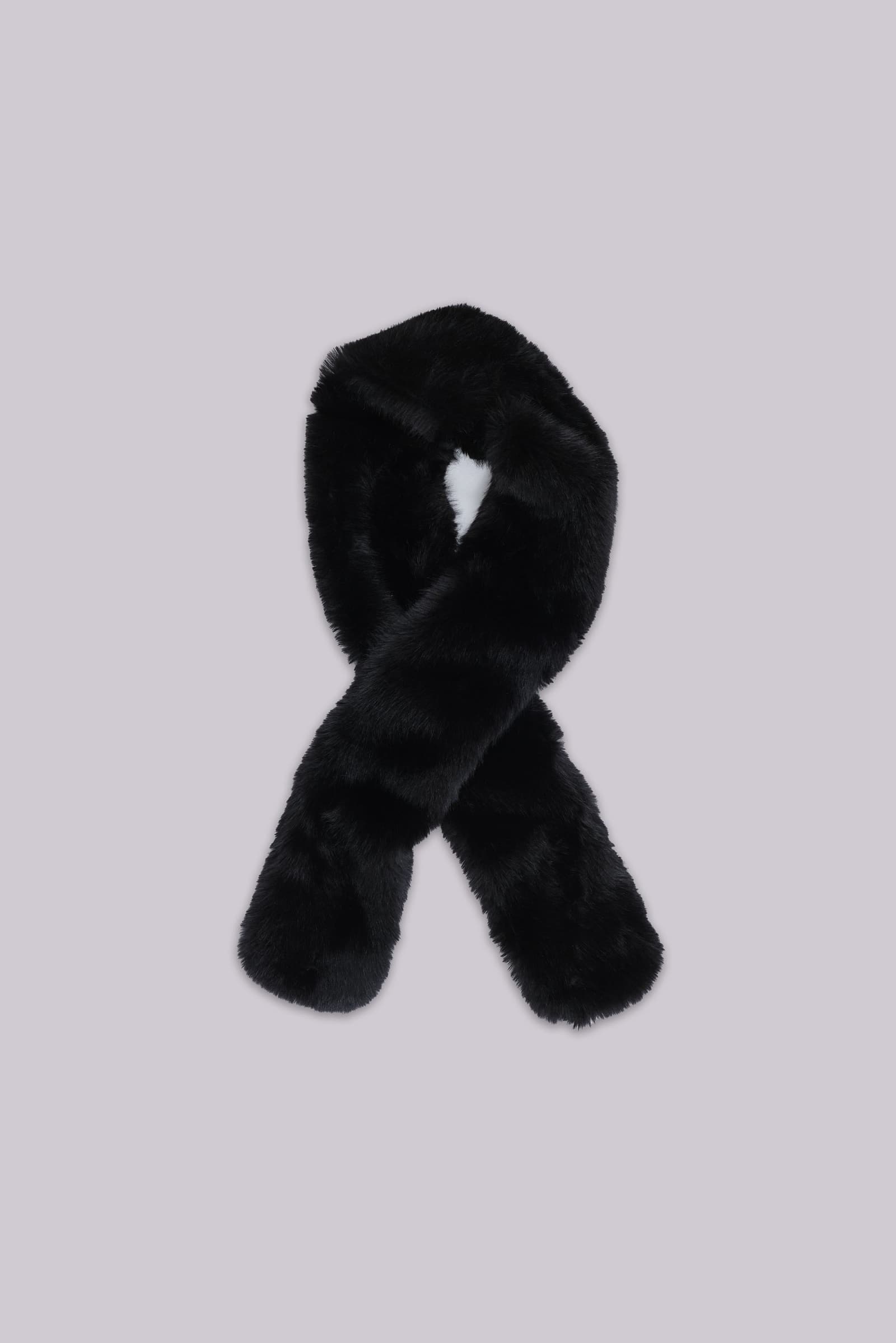 Black Cara Faux Fur Scarf