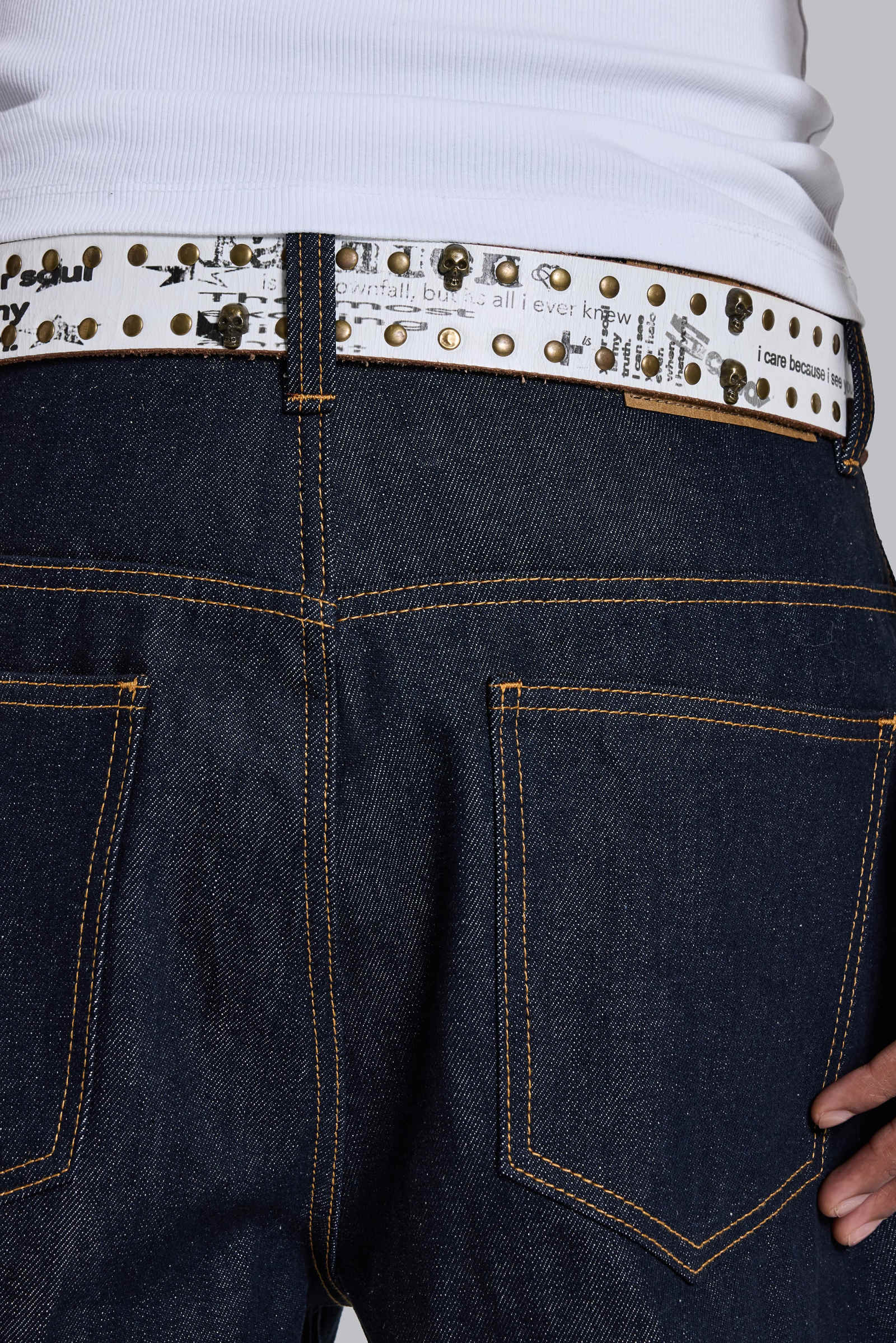 Divinity Studded White Belt