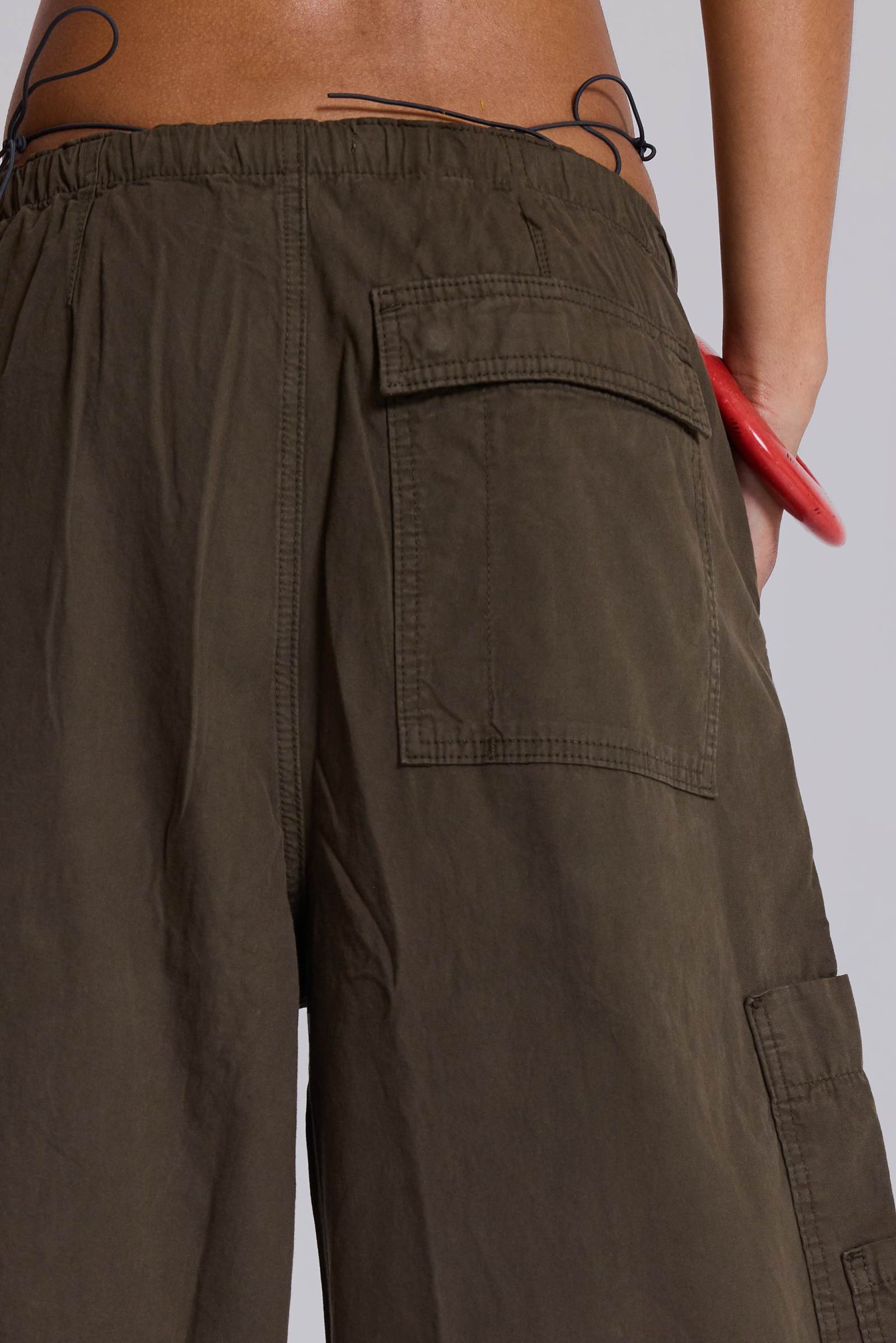 Khaki Parachute Cargo Pants