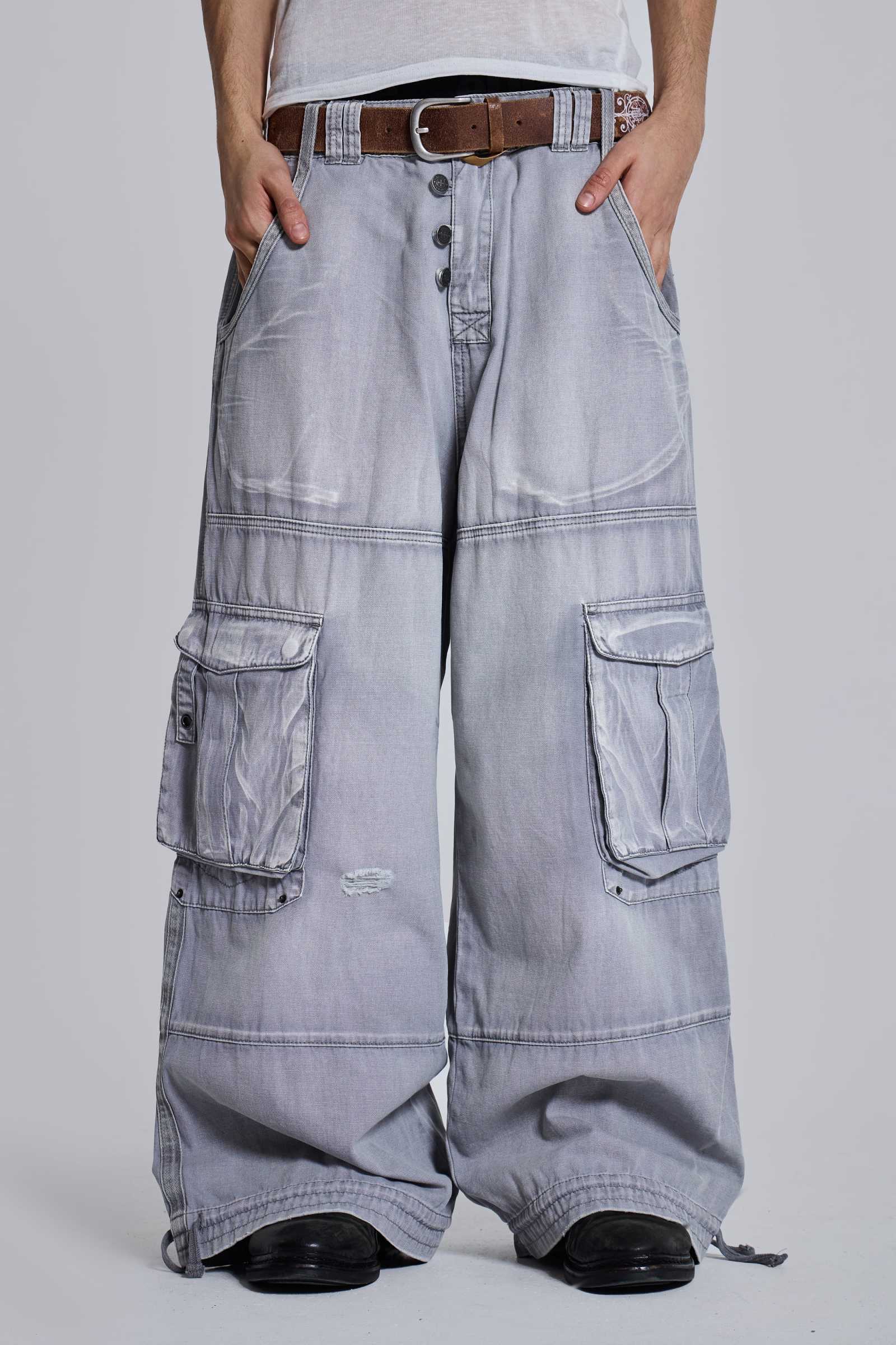 Washed Grey Decoy Cargos