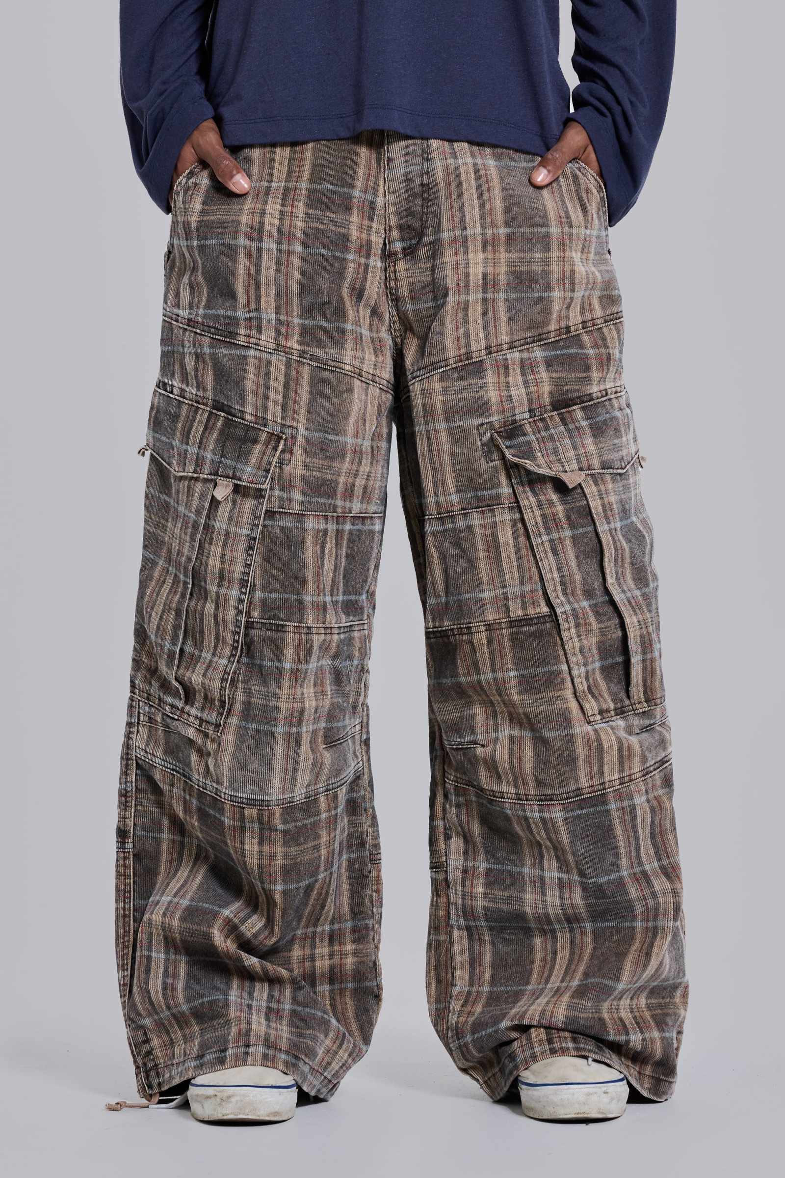 Brown Check Cadet Cargos