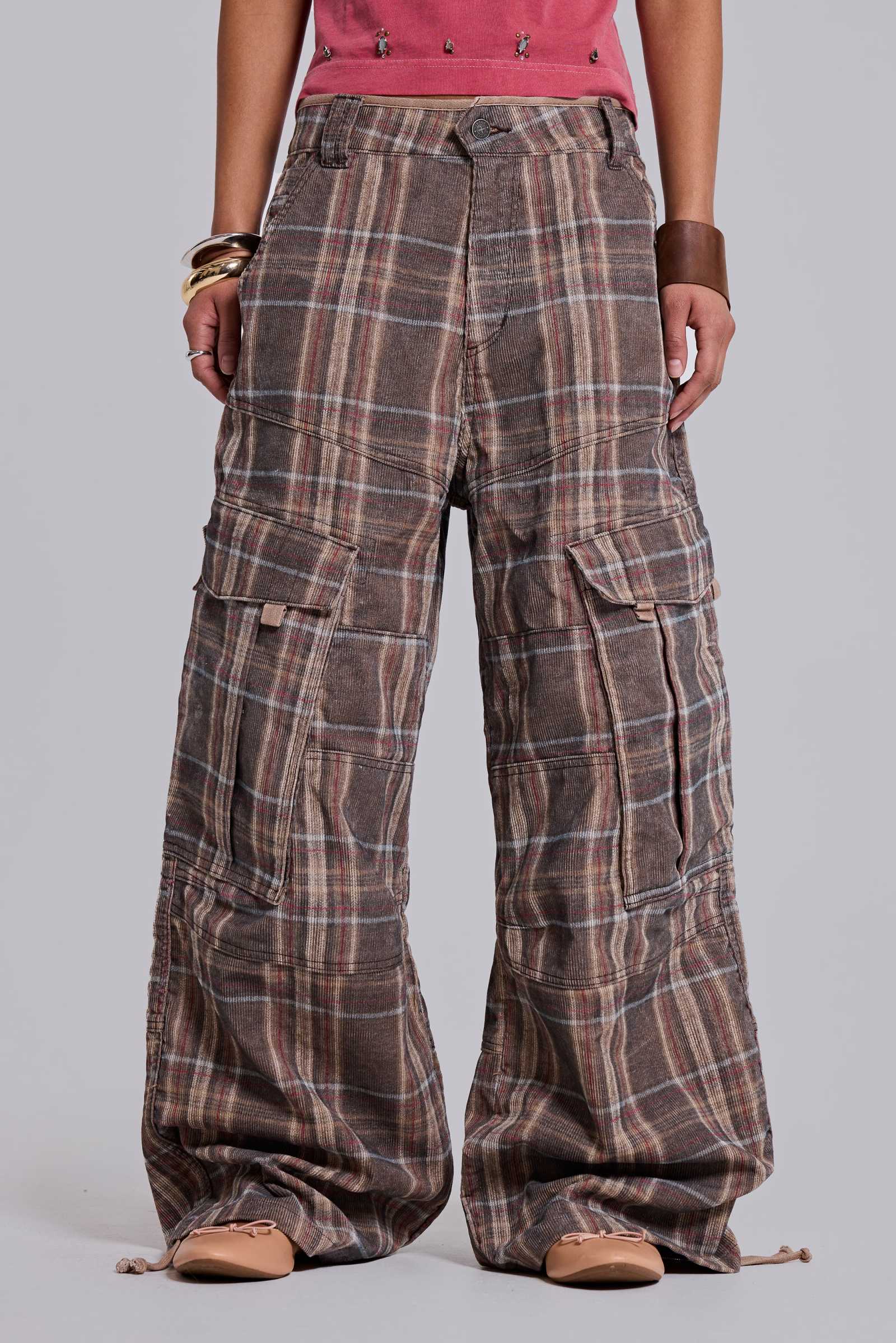 Brown Check Cadet Cargos