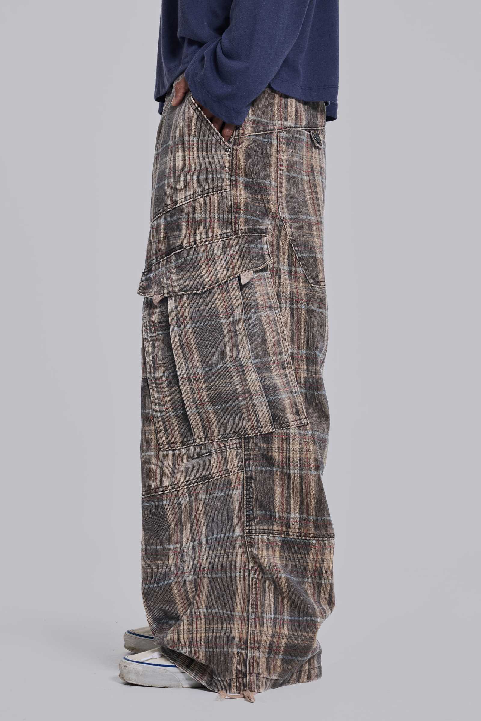 Brown Check Cadet Cargos