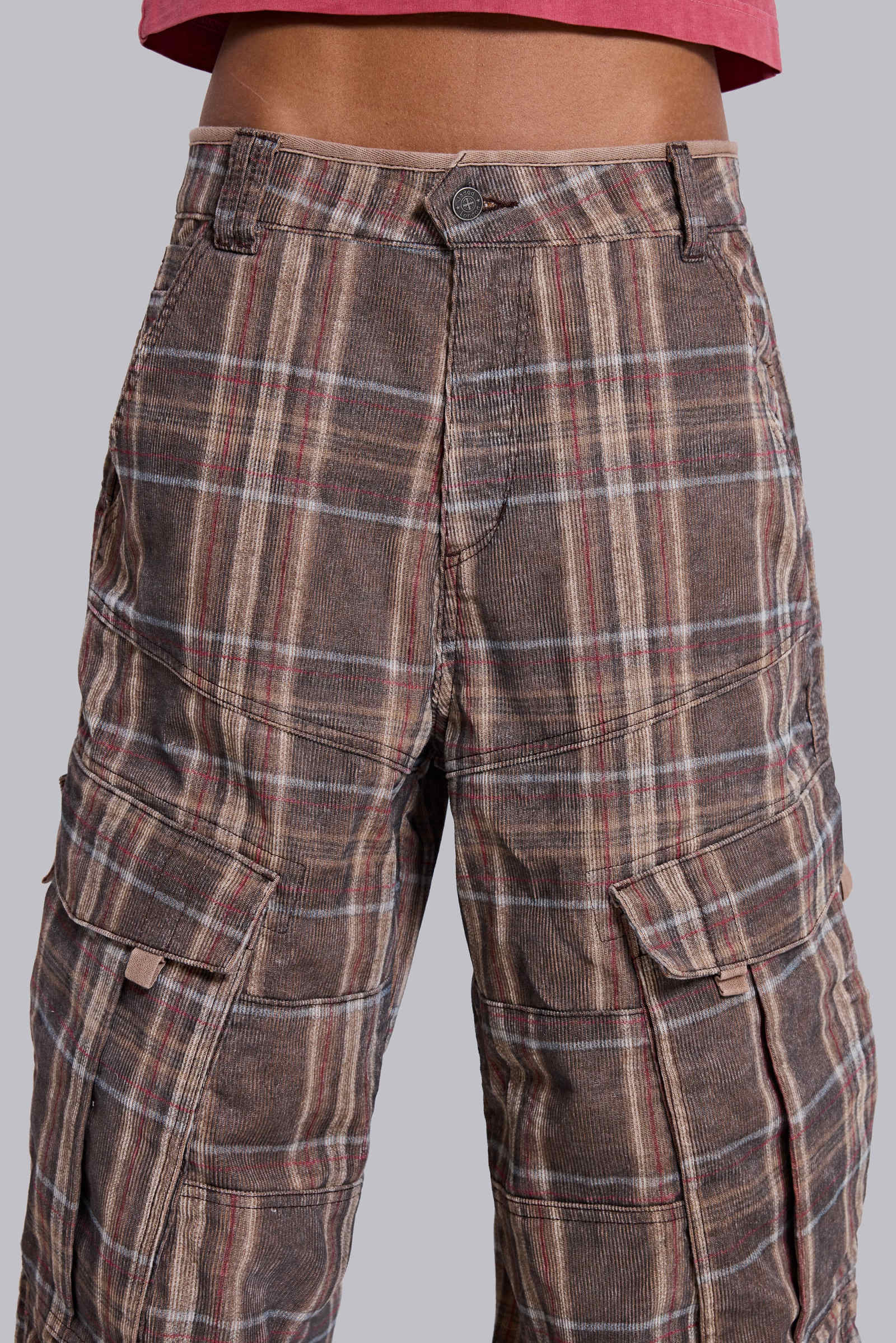 Brown Check Cadet Cargos