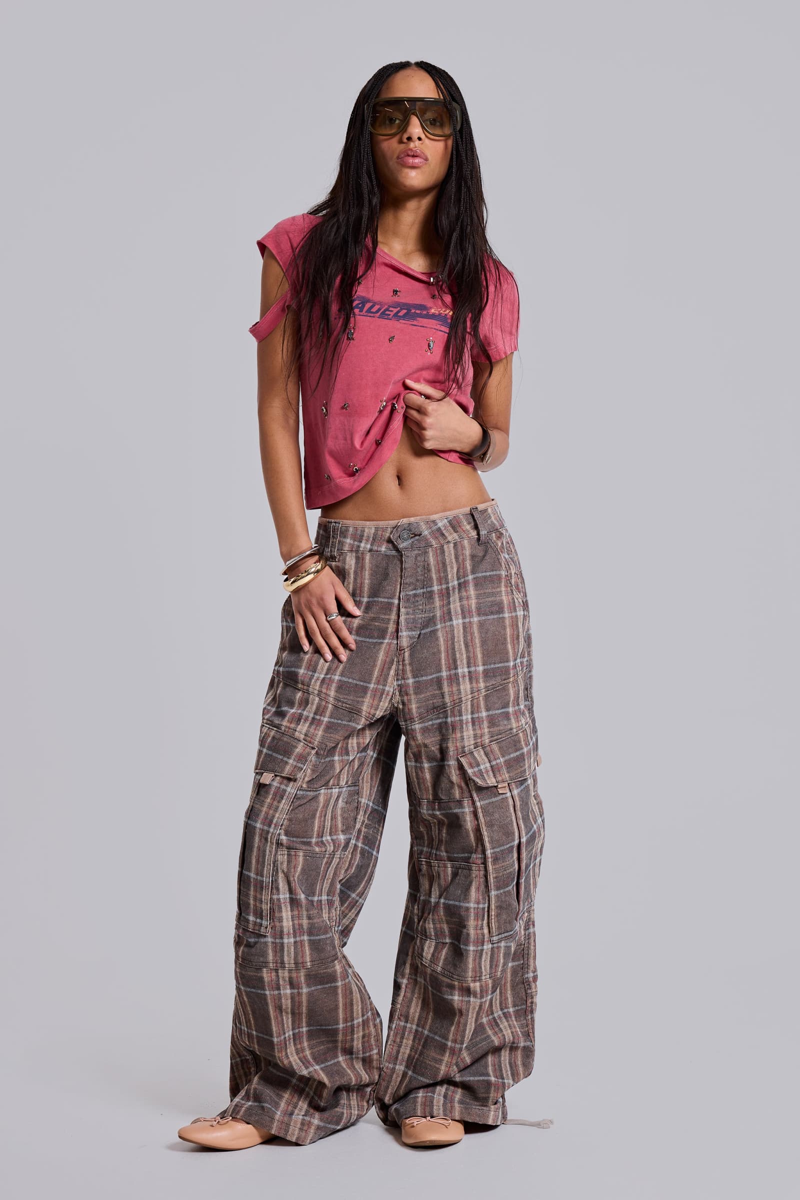 Brown Check Cadet Cargos