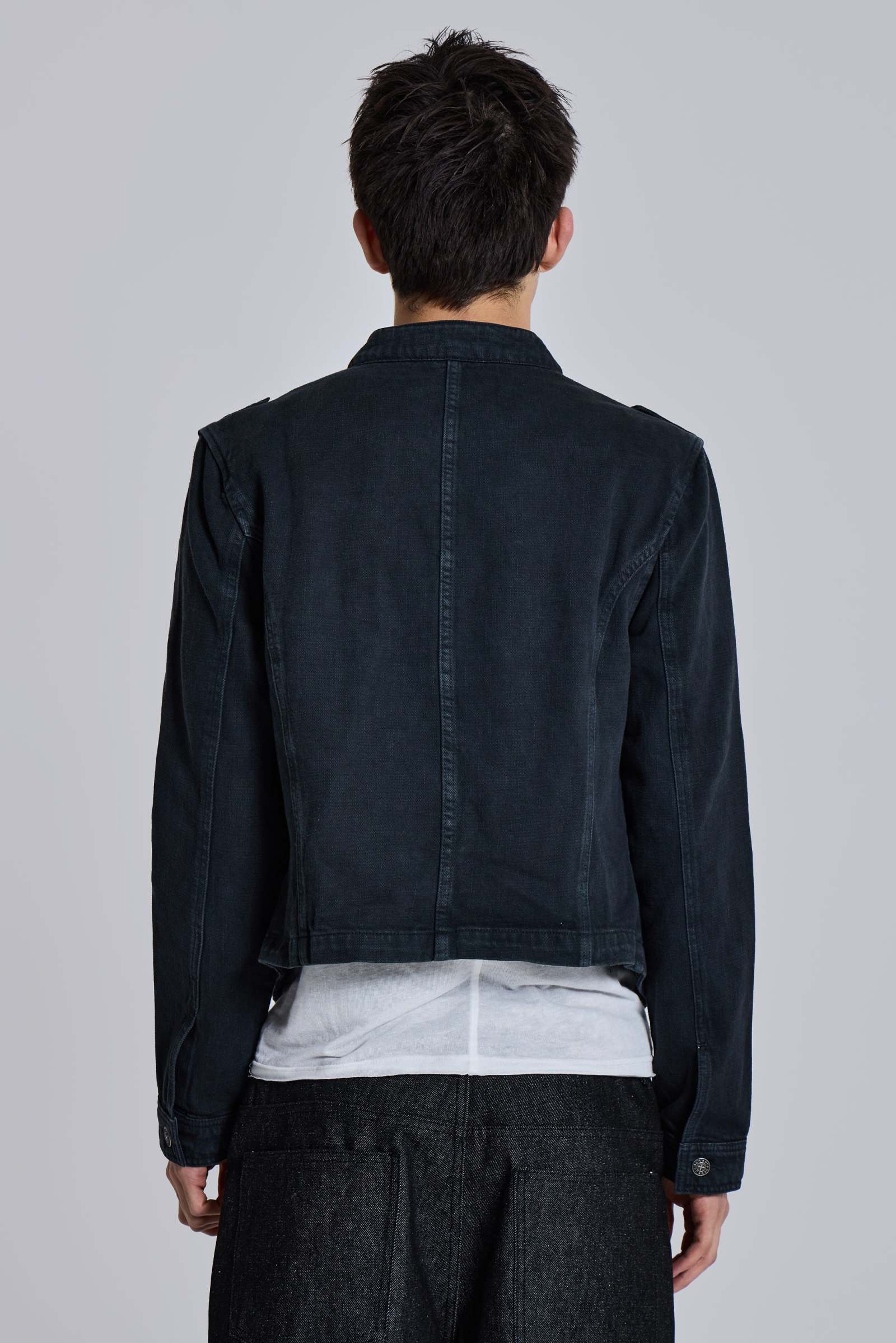 Rebel Military Jacket in Washed Black