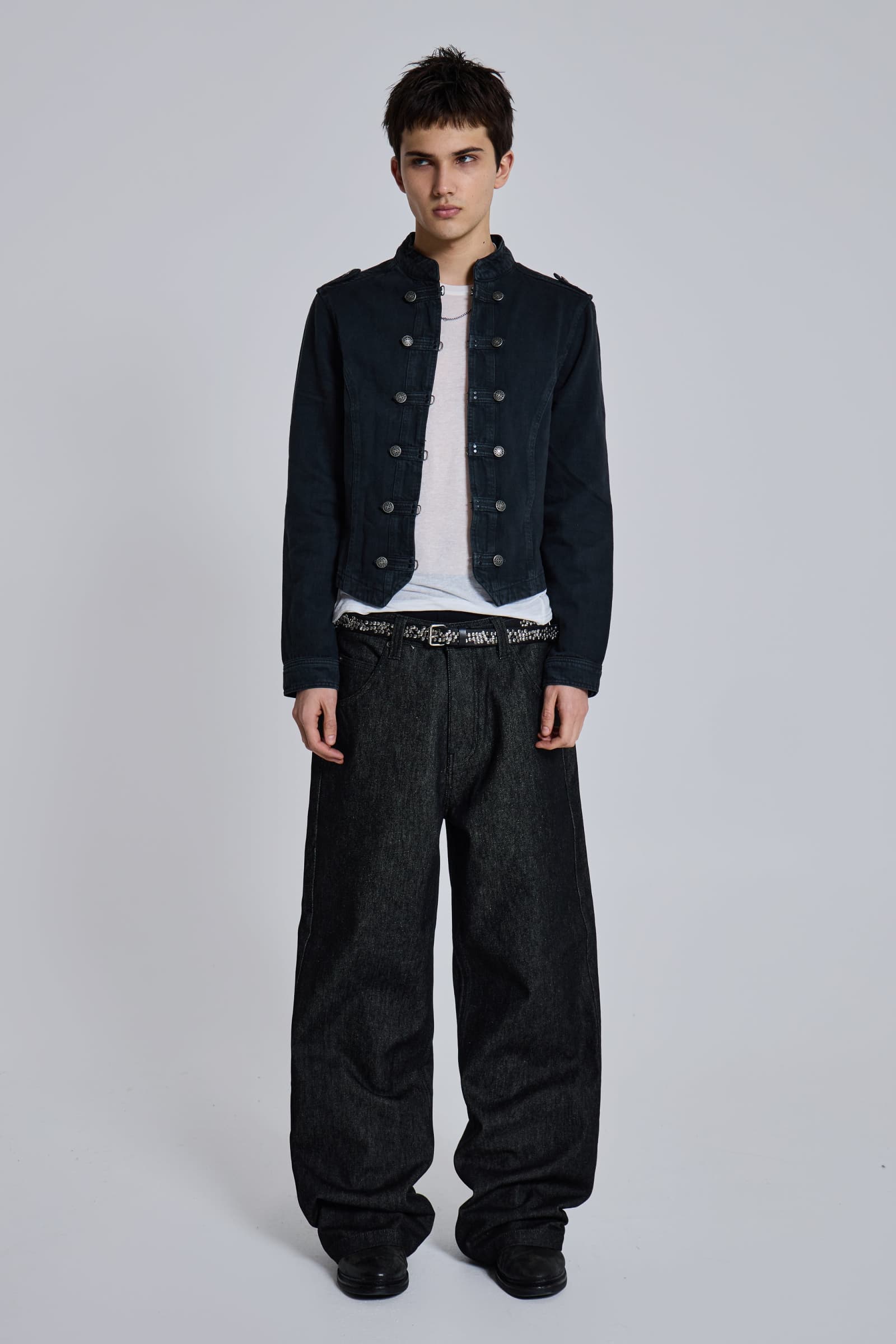 Rebel Military Jacket in Washed Black