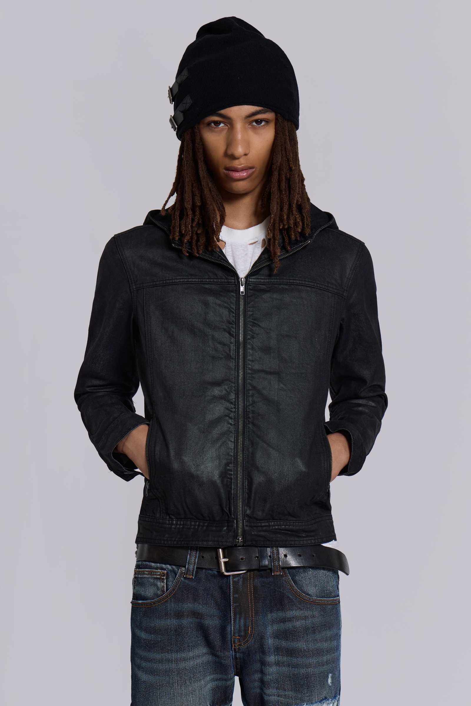 Bedrock Waxed Hooded Denim Jacket