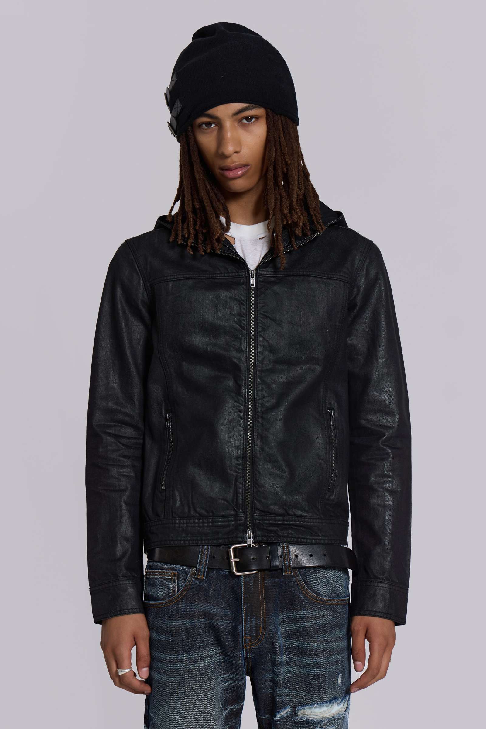Bedrock Waxed Hooded Denim Jacket