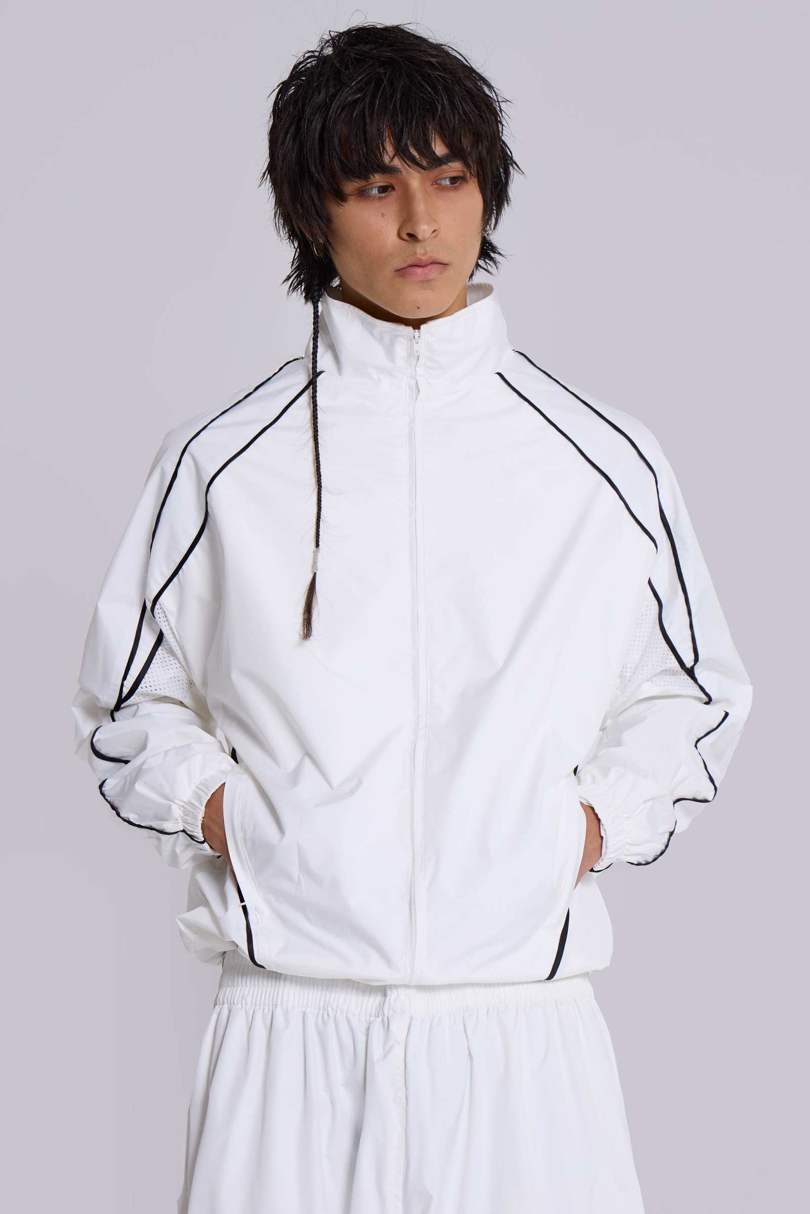 White Vapor Tracksuit Top | Jaded London | Clothing