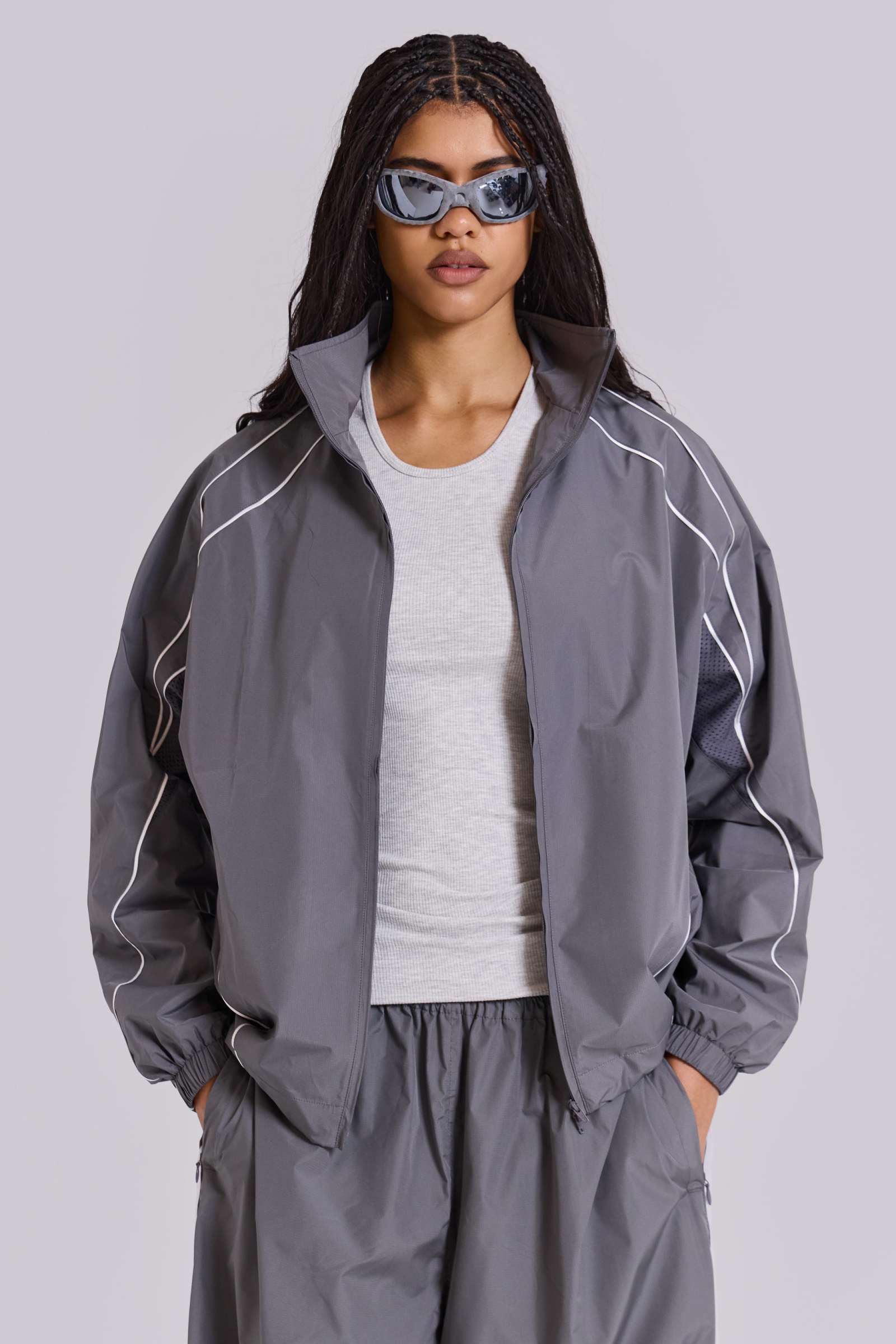 Grey Vapor Tracksuit Top